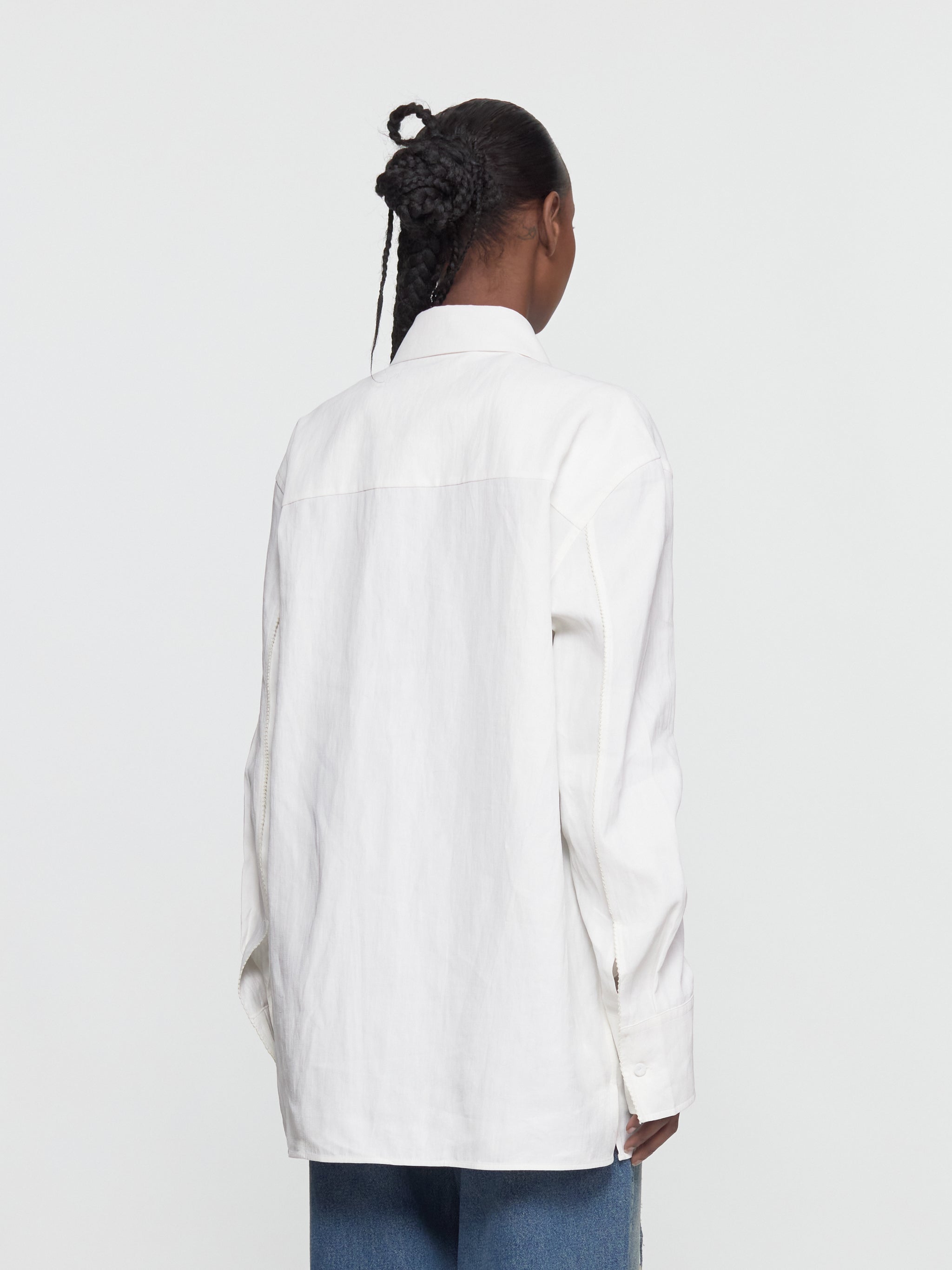 Embellished Shirt in Optic White