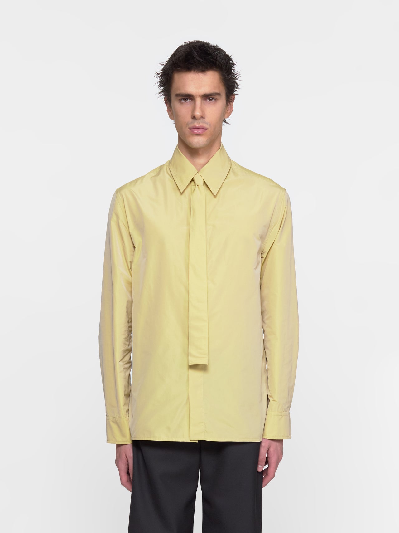 Shirt with Tie in Lemon