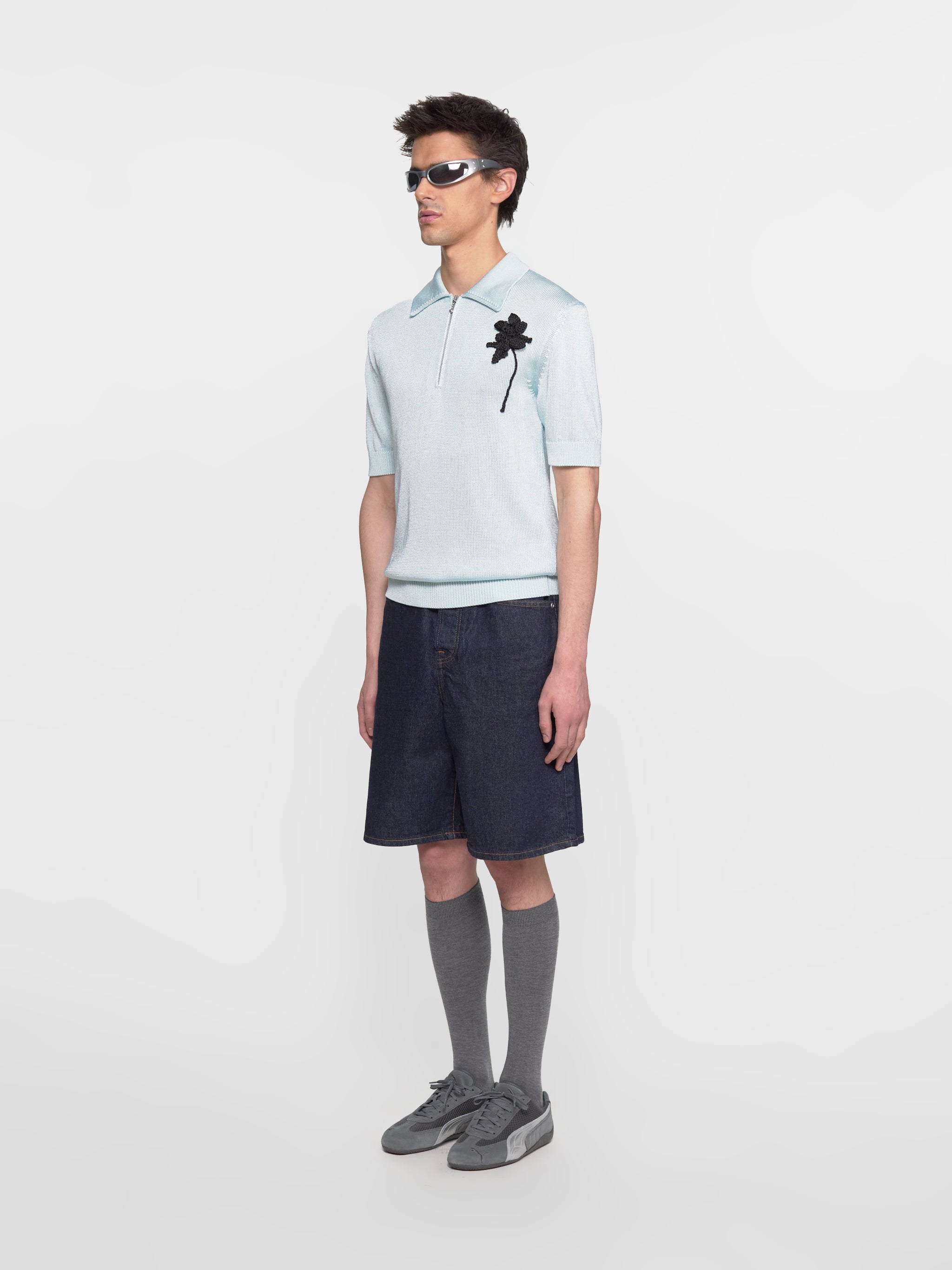 Speedcat Premium Sneaker in Shadow Gray & Metallic Silver