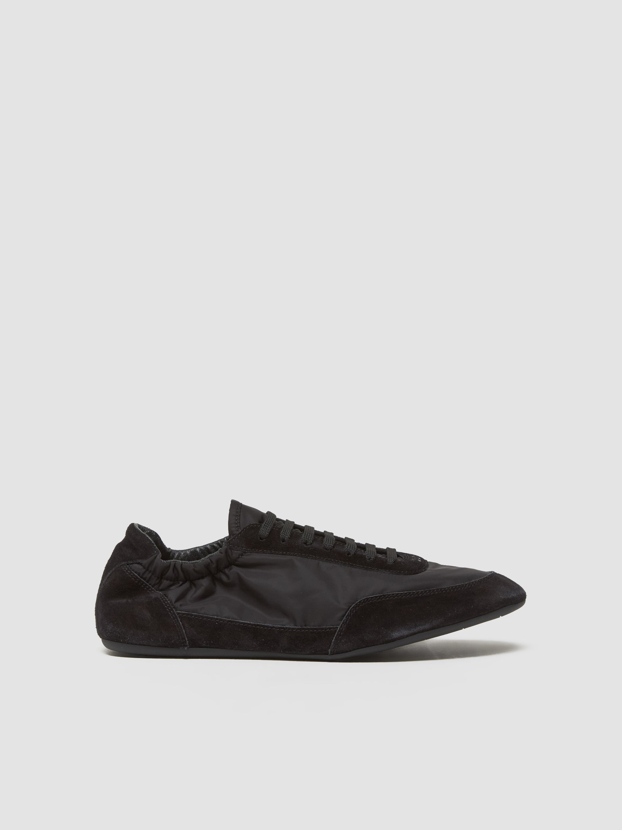 Collapse Re-Nylon and Suede Sneaker in Black