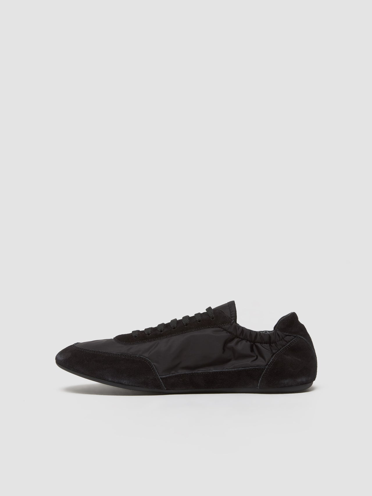 Collapse Re-Nylon and Suede Sneaker in Black