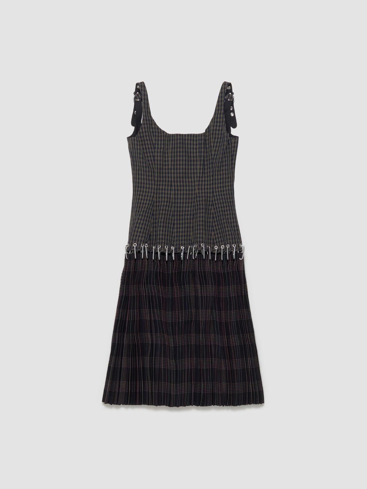 Afly Deco Carabiner Dress in Blue Tartan