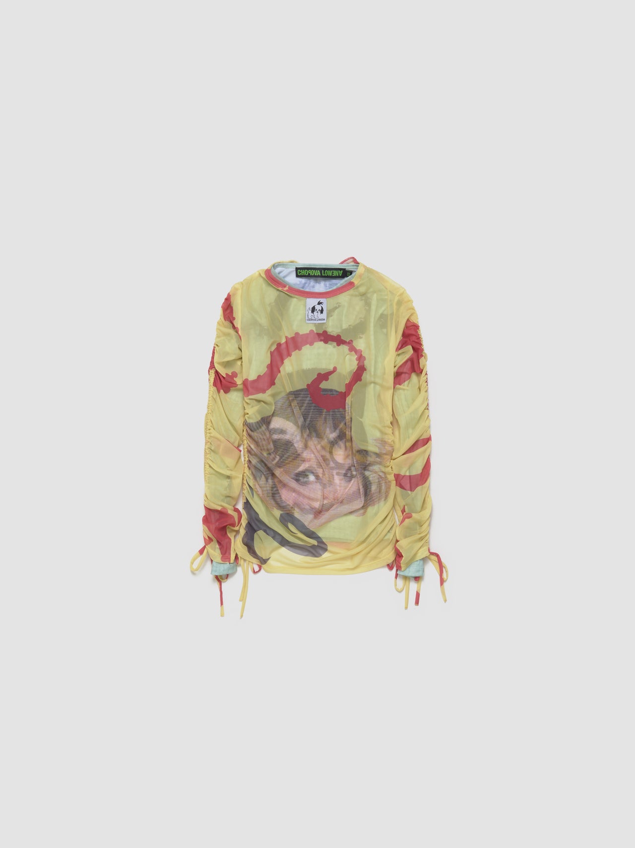 Cat Ballast Long Sleeve Top in Green & Yellow