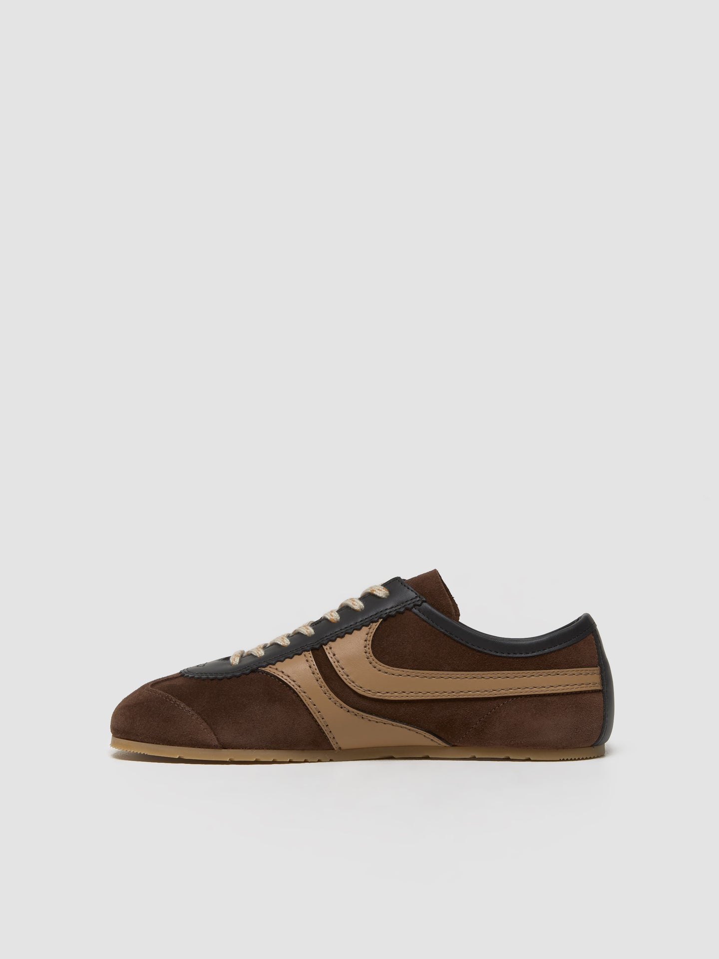 Women's Suede Sneaker in Dark Brown