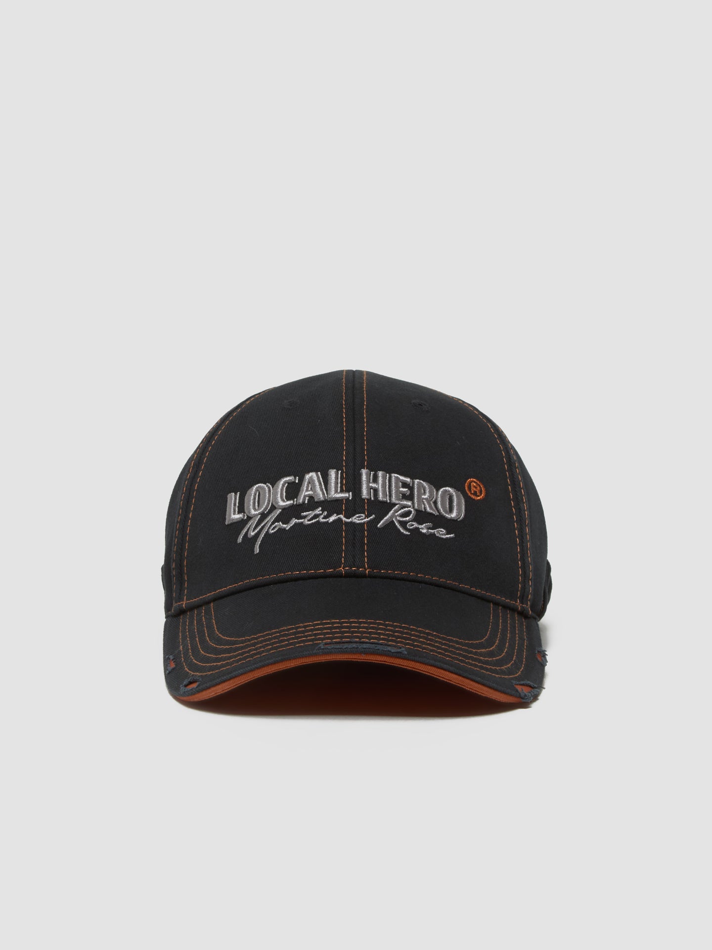 Roll Back Cap in Black & Orange