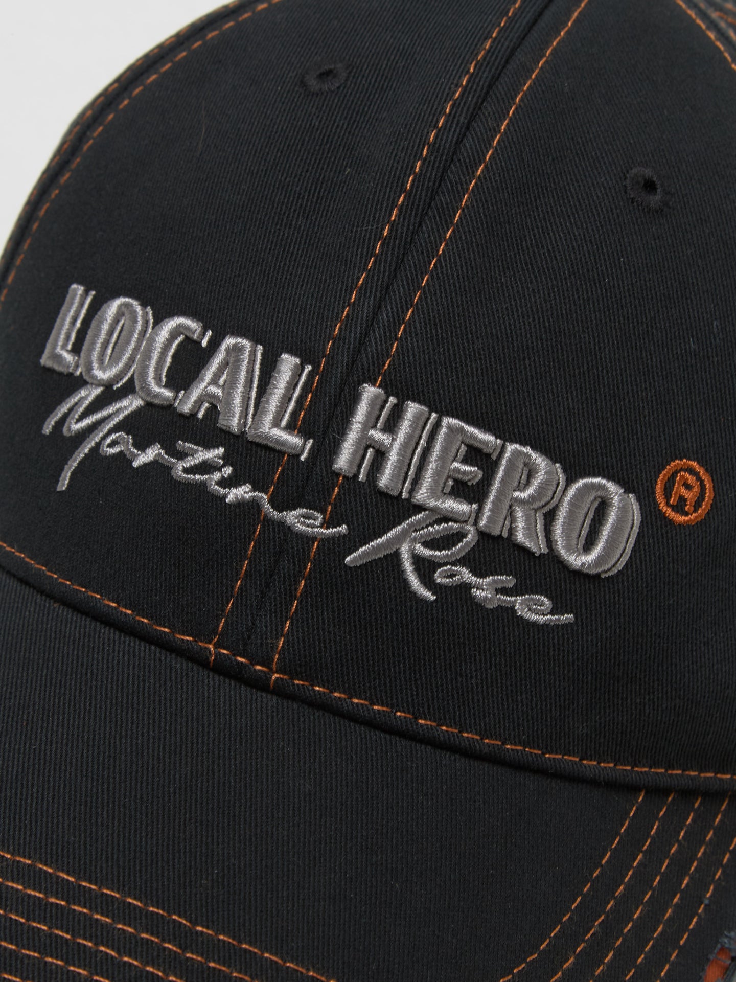 Roll Back Cap in Black & Orange