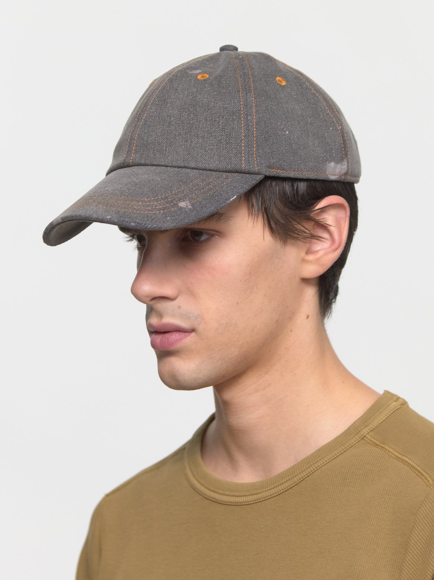 Denim Cap in Washed Black