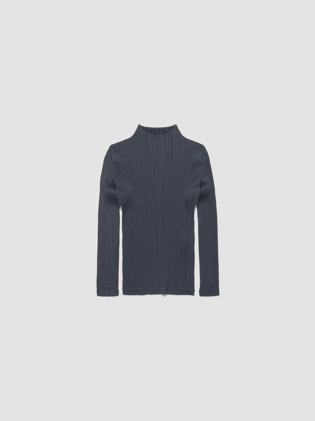 Pleated Long Sleeved Shirt in Steel Grey
