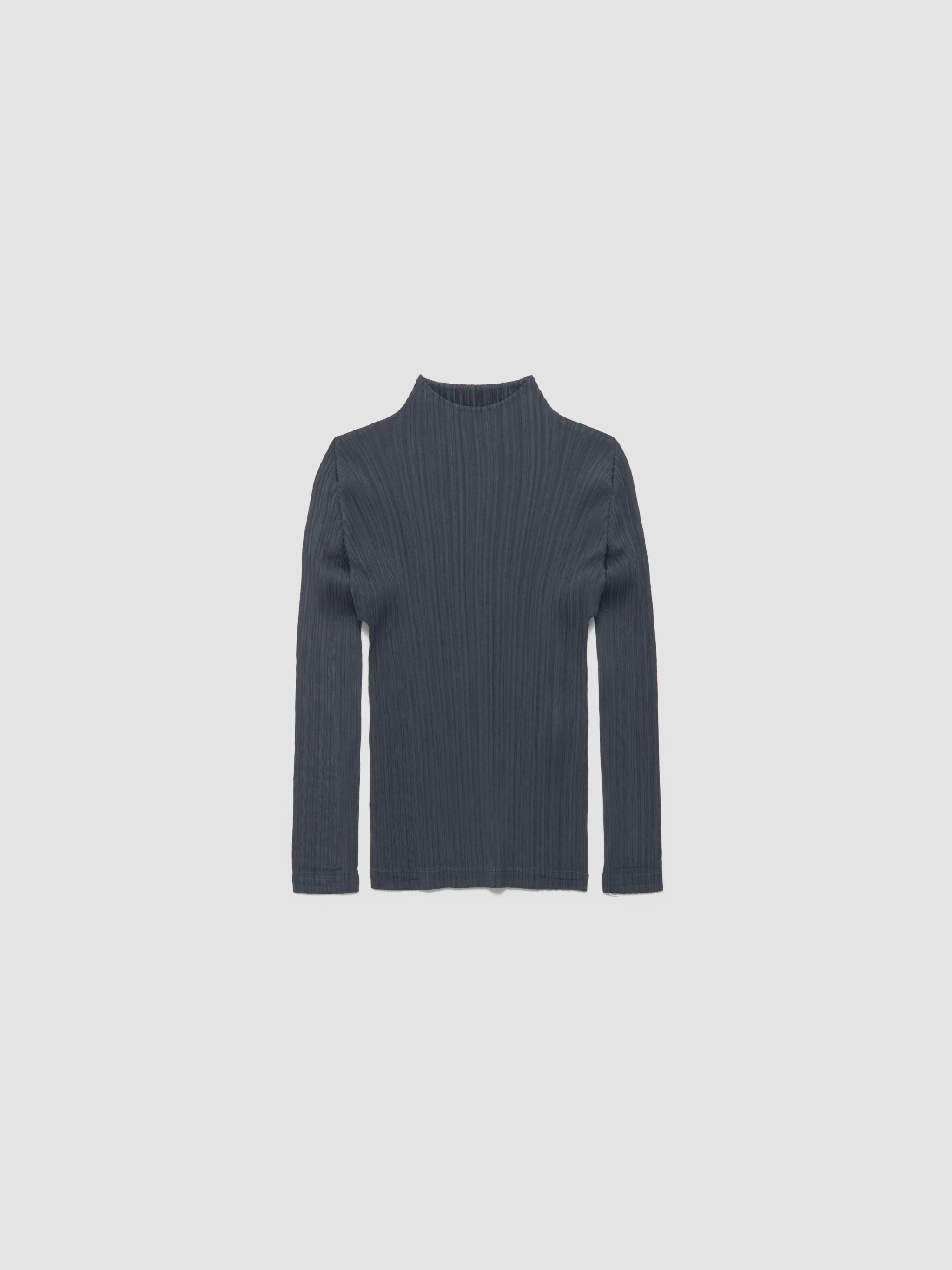 Pleated Long Sleeved Shirt in Steel Grey