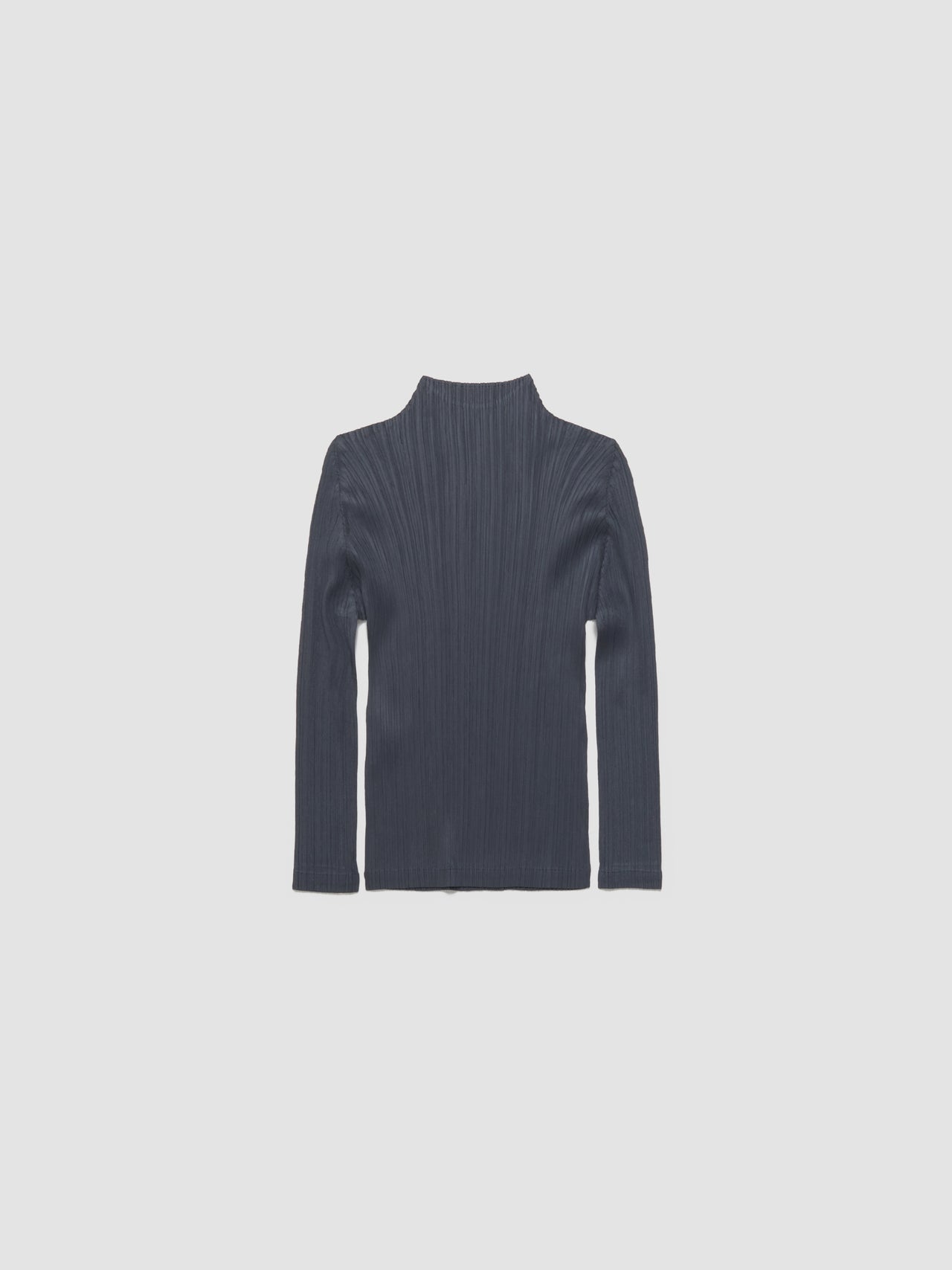 Pleated Long Sleeved Shirt in Steel Grey