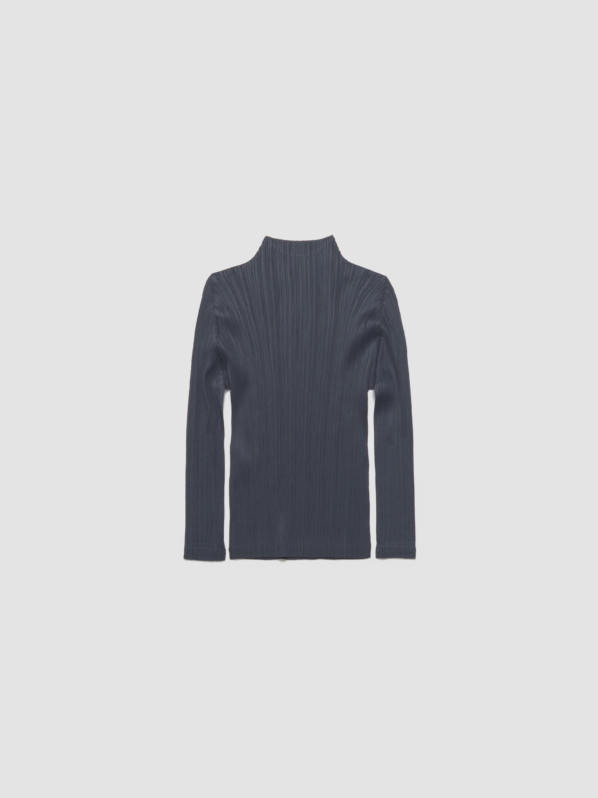Pleated Long Sleeved Shirt in Steel Grey