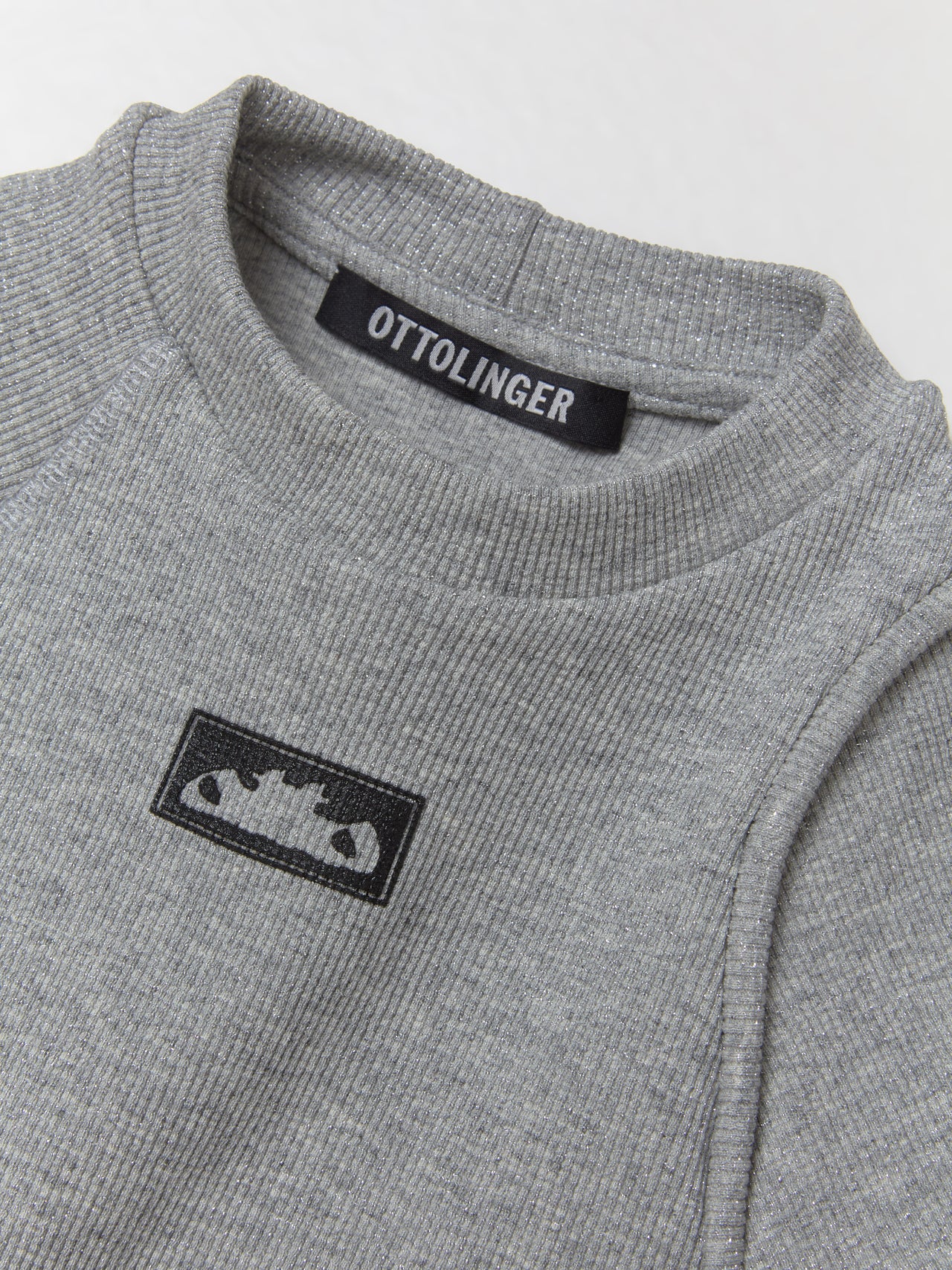 Deconstructed Rib T-Shirt in Grey & Silver