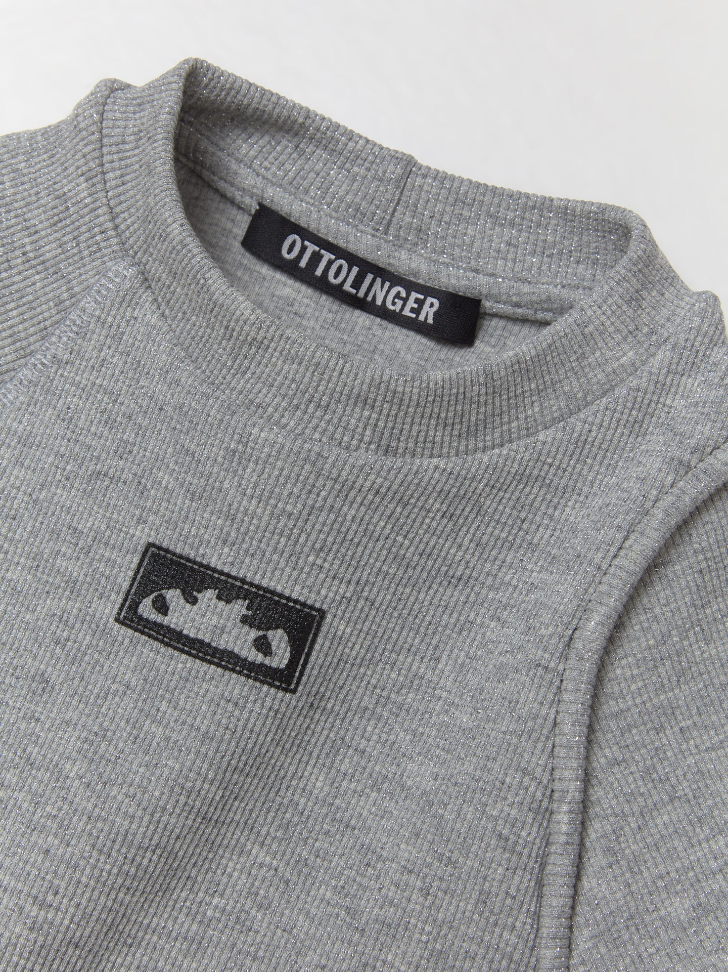 Deconstructed Rib T-Shirt in Grey & Silver