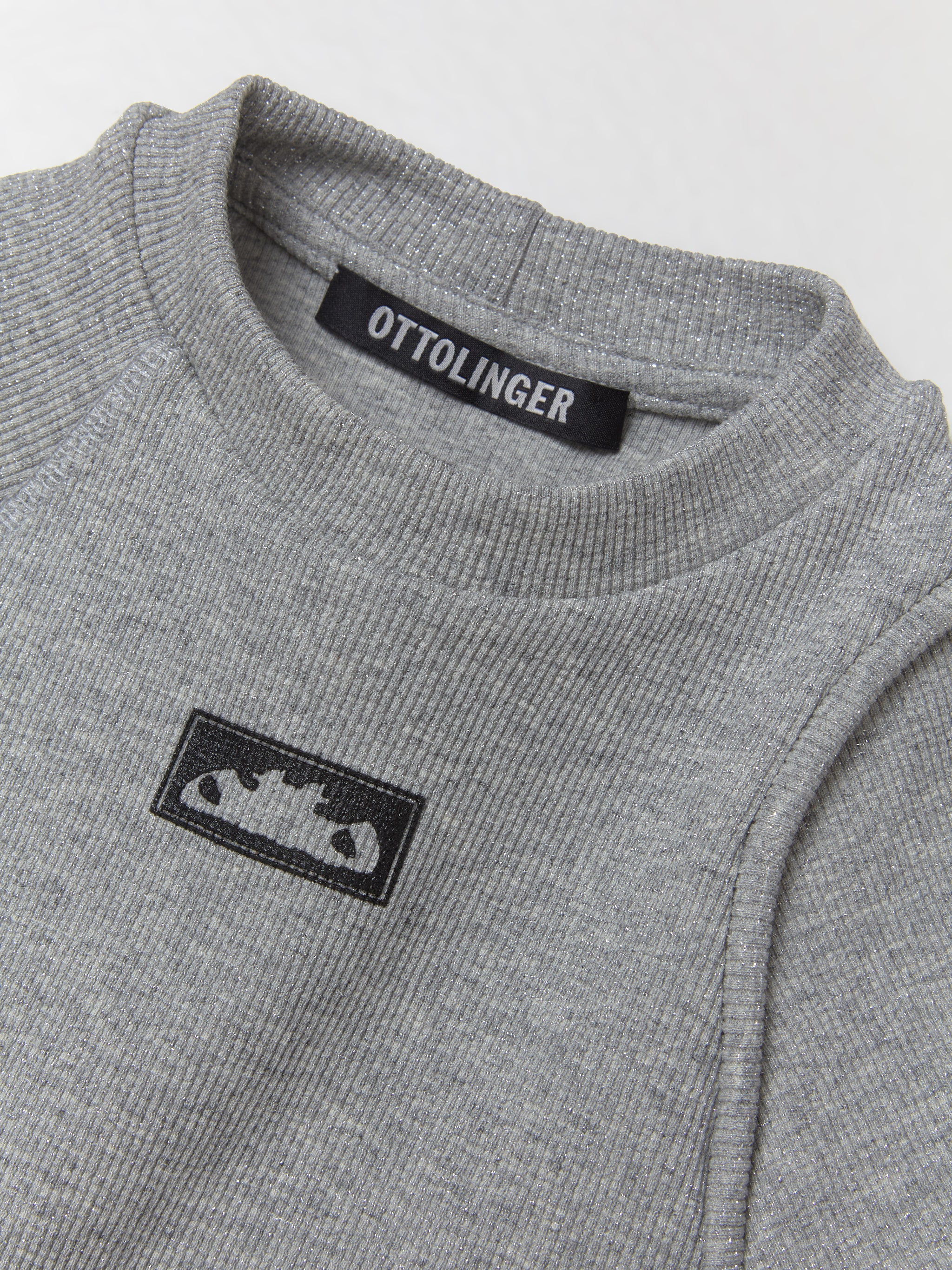 Deconstructed Rib T-Shirt in Grey & Silver