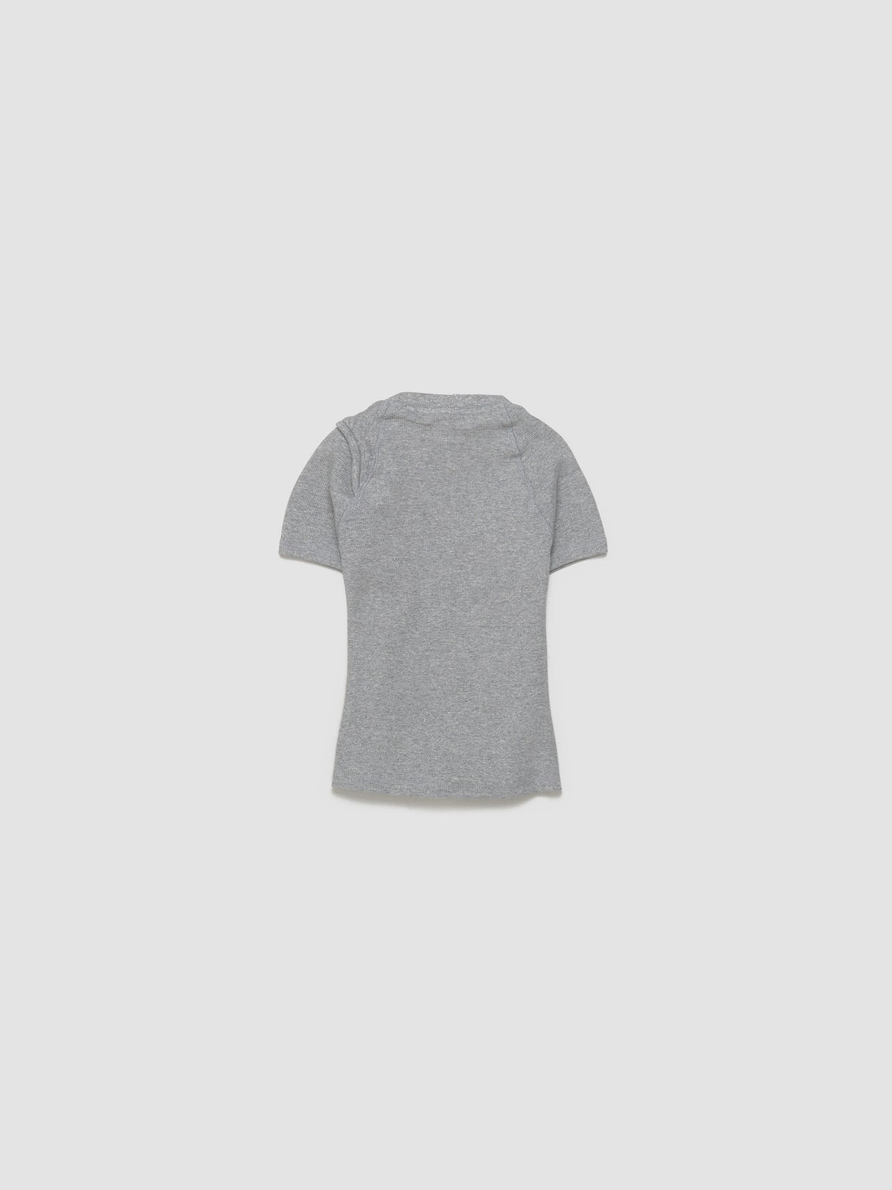Deconstructed Rib T-Shirt in Grey & Silver