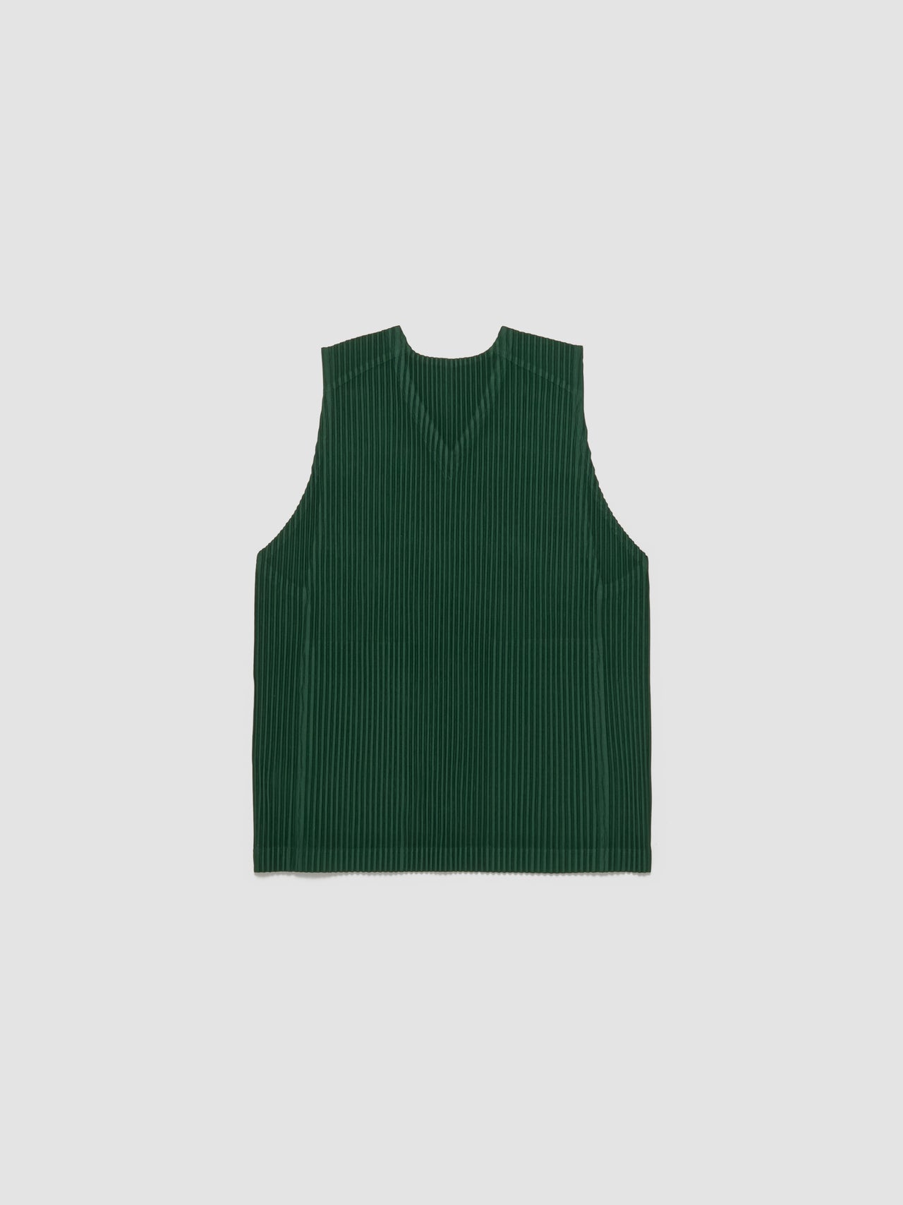 Pleated Vest in Seaweed Green