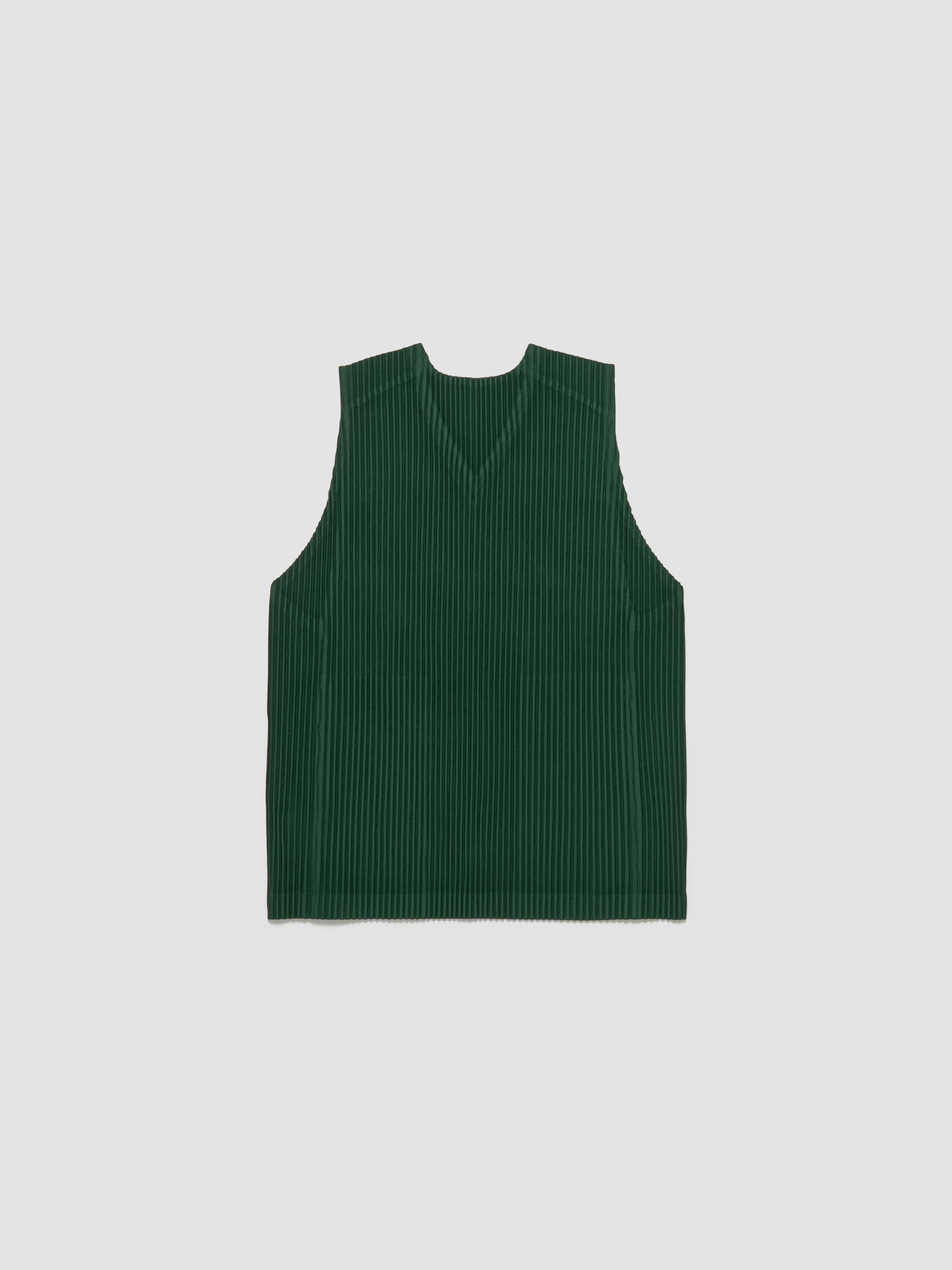 Pleated Vest in Seaweed Green