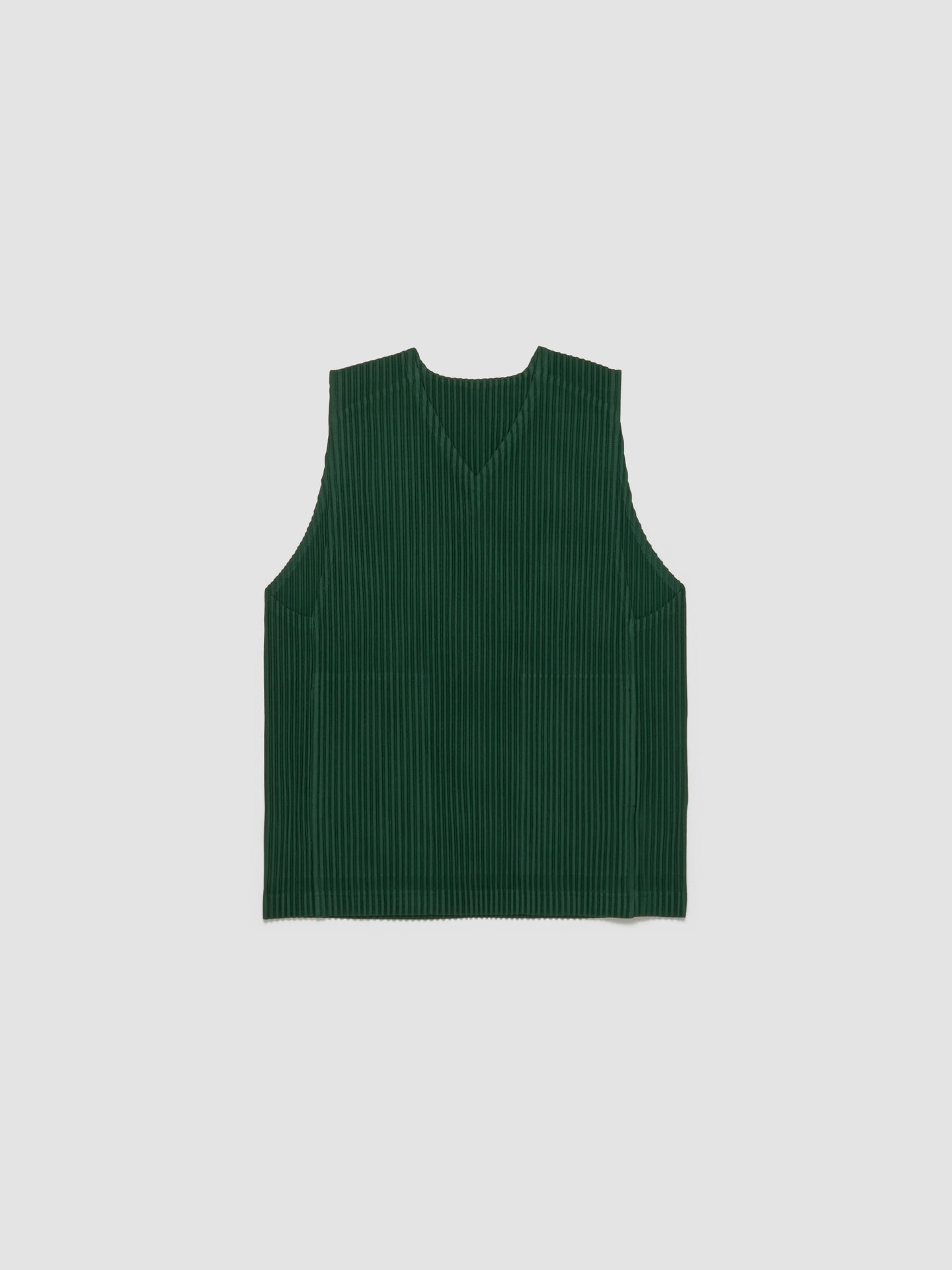 Pleated Vest in Seaweed Green