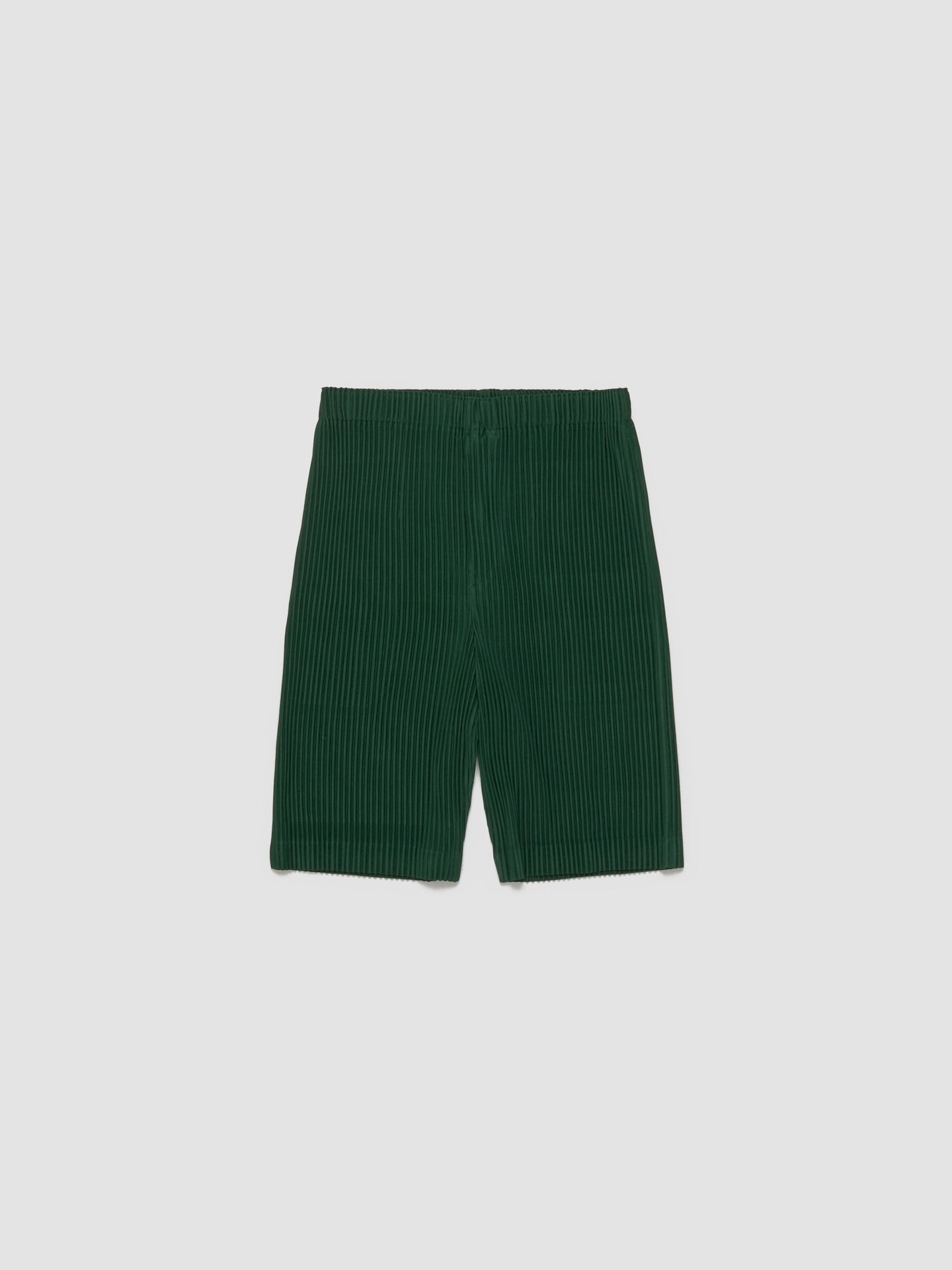 Pleated Bermuda Shorts in Seaweed Green