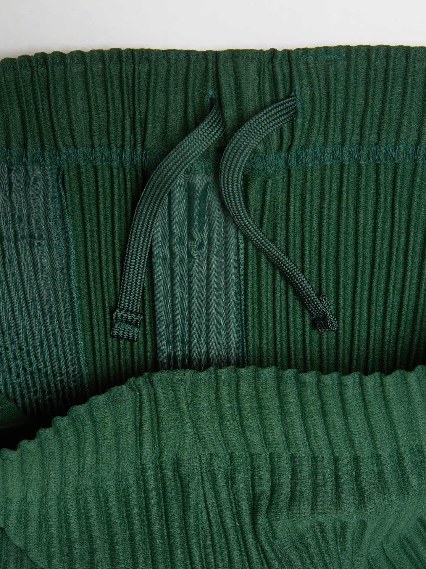 Pleated Bermuda Shorts in Seaweed Green