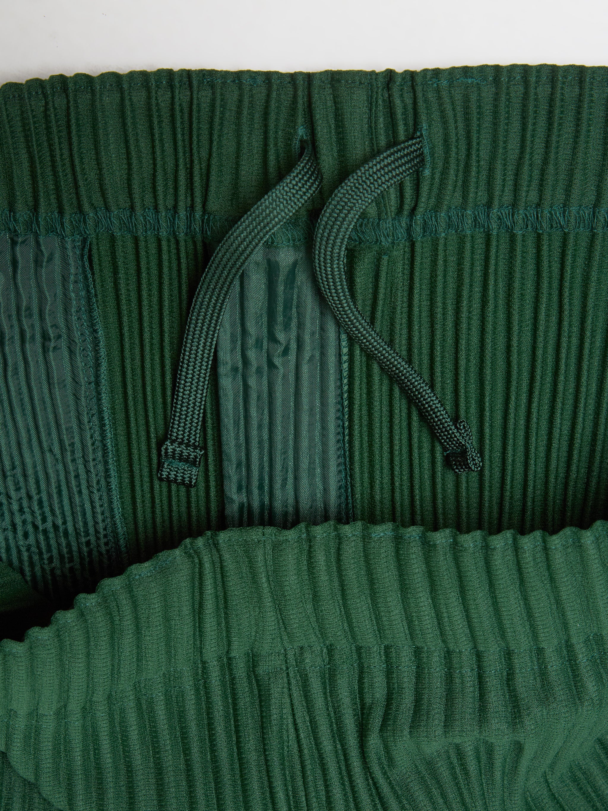 Pleated Bermuda Shorts in Seaweed Green