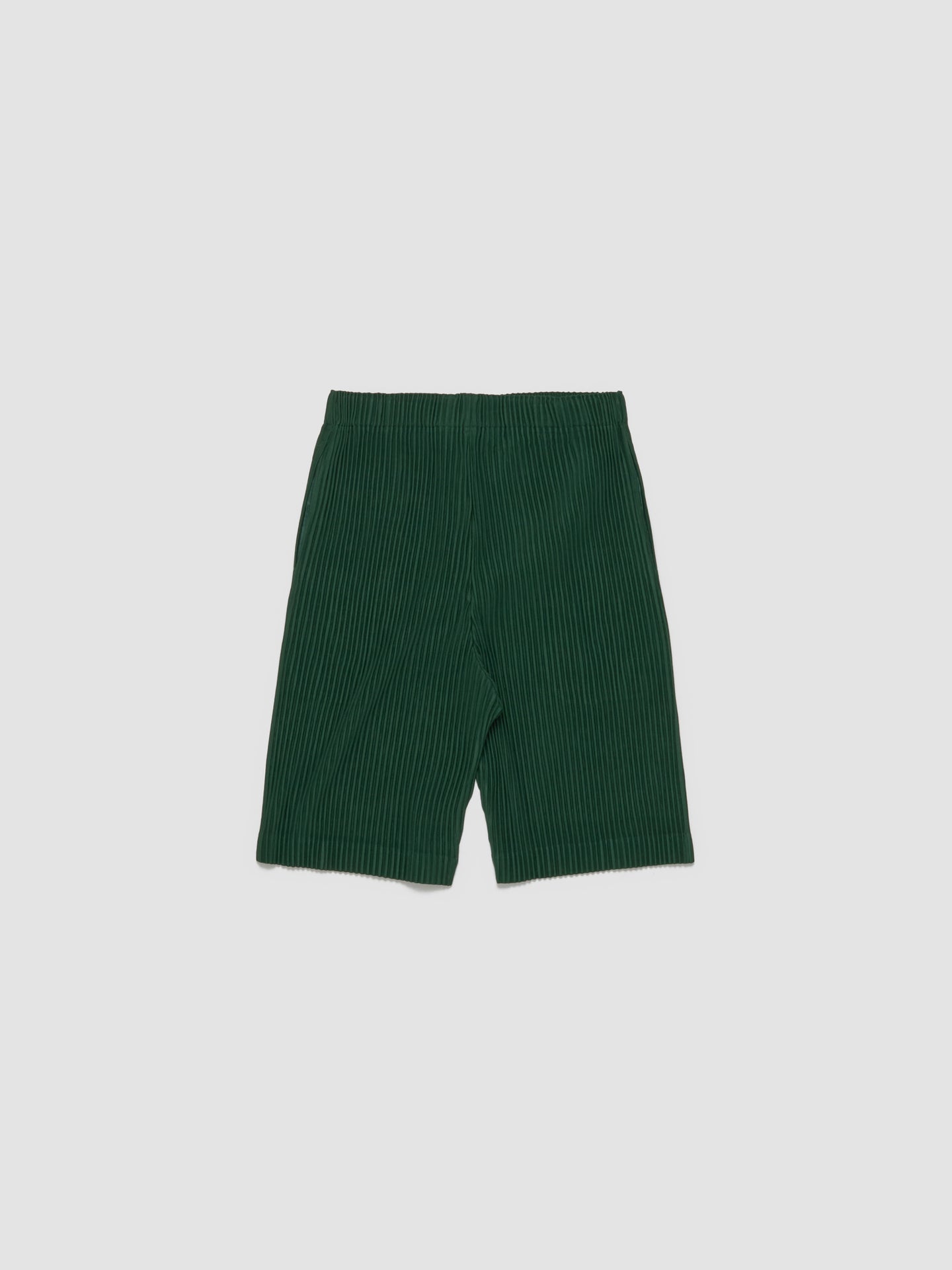 Pleated Bermuda Shorts in Seaweed Green