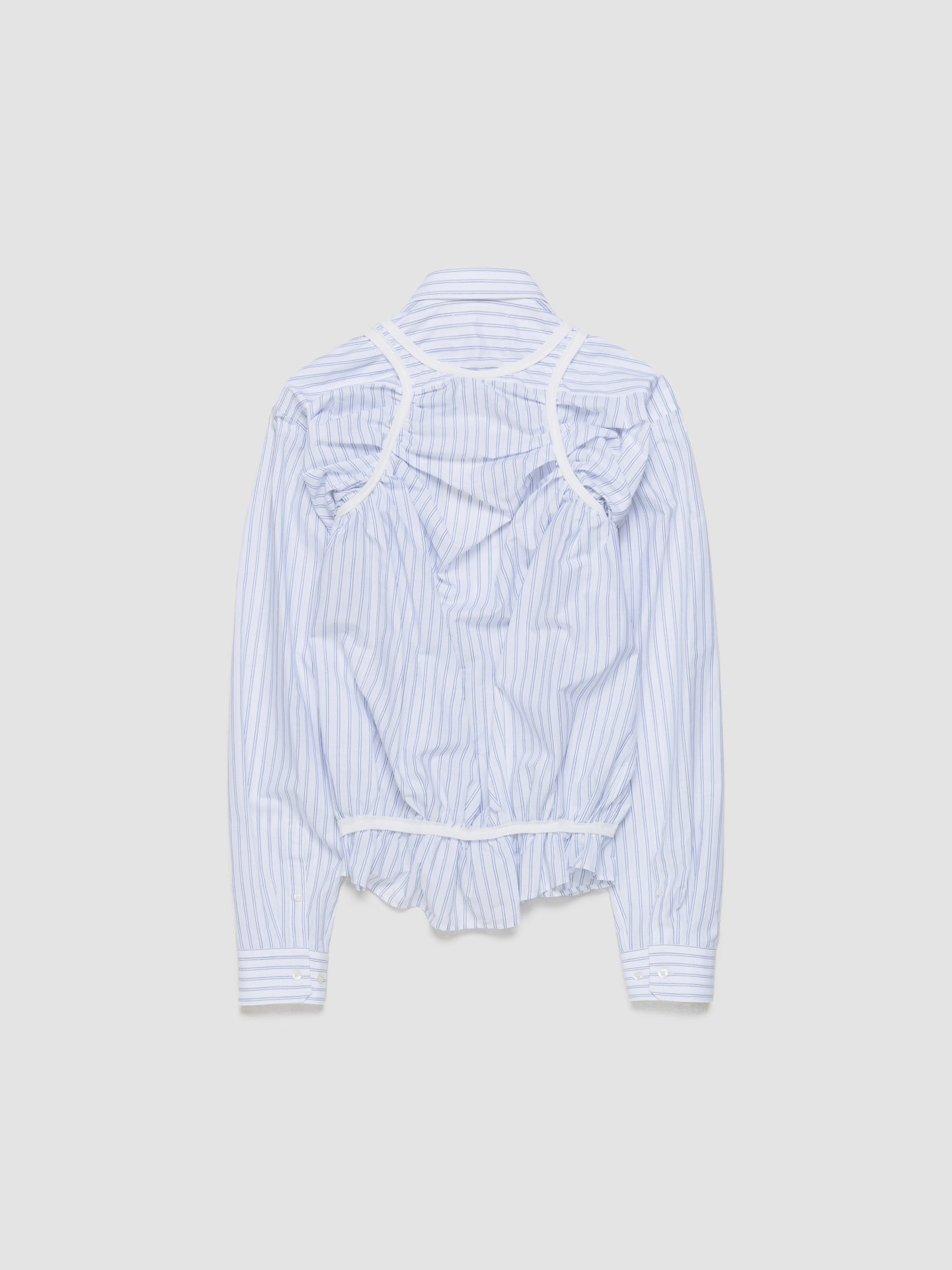 Long Sleeve Shirt in White & Light Blue