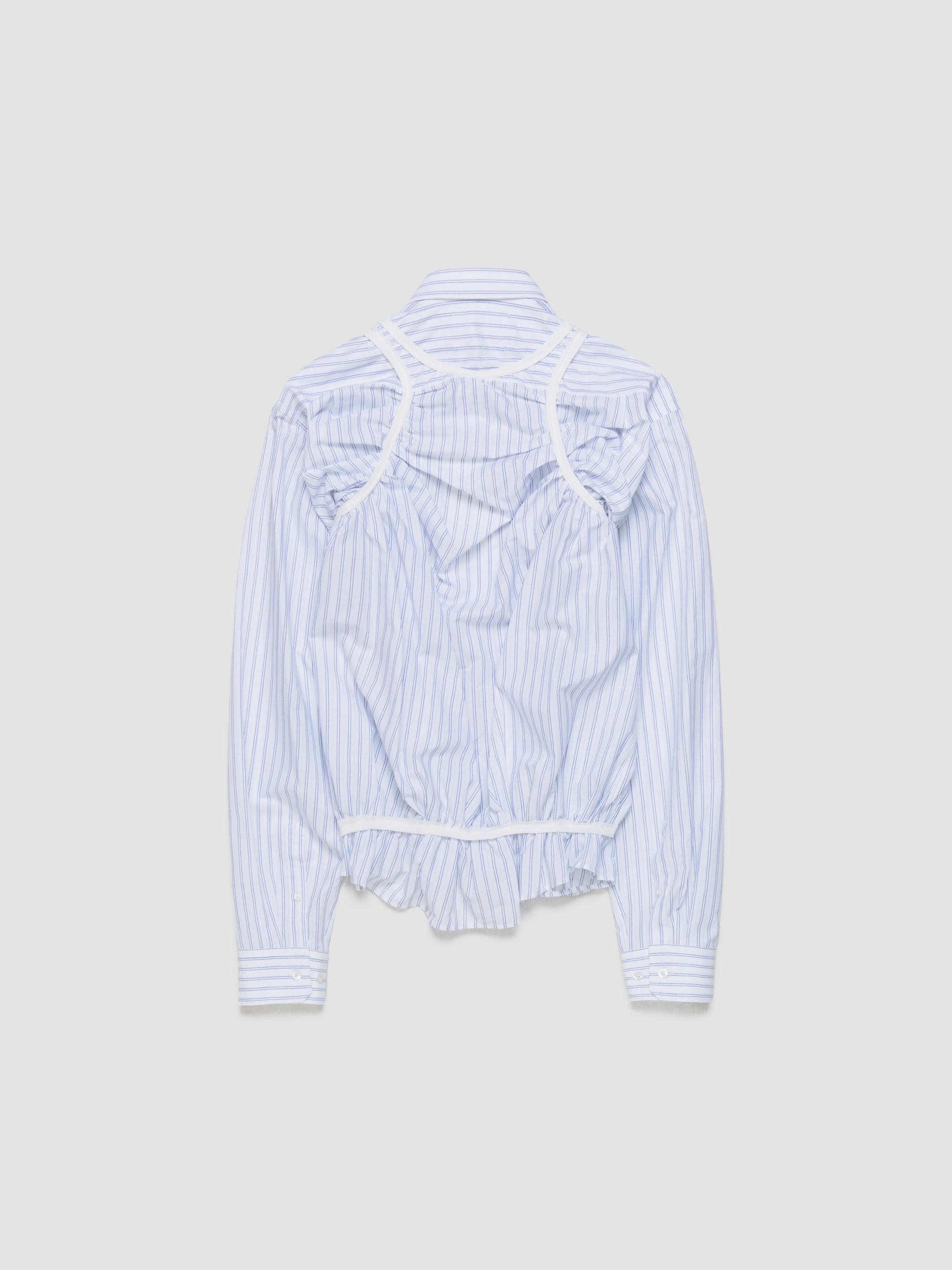 Long Sleeve Shirt in White & Light Blue