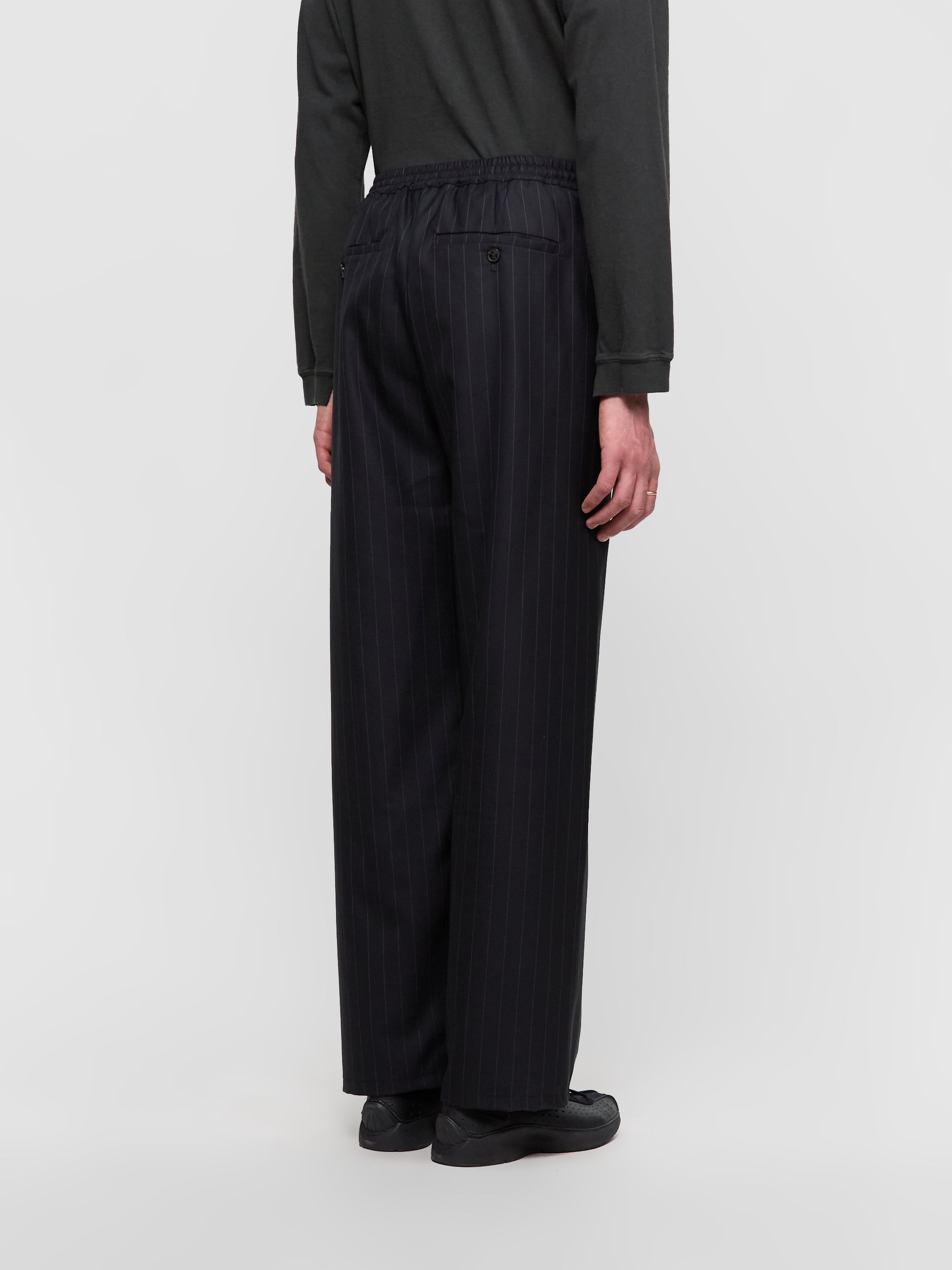 Samurai Trousers in Black Pinstripe