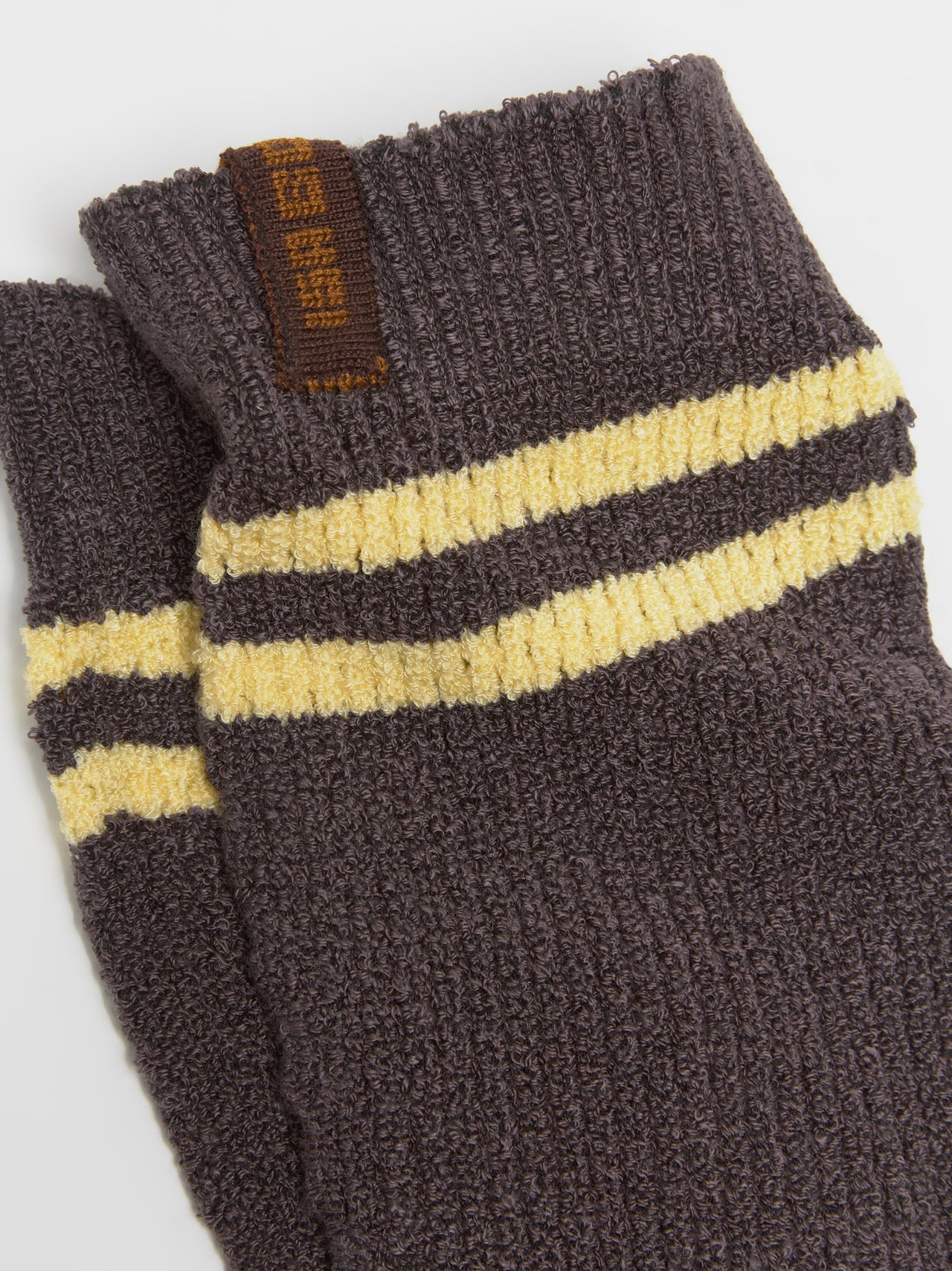 Striped Crochet Socks in Smoke & Light Green