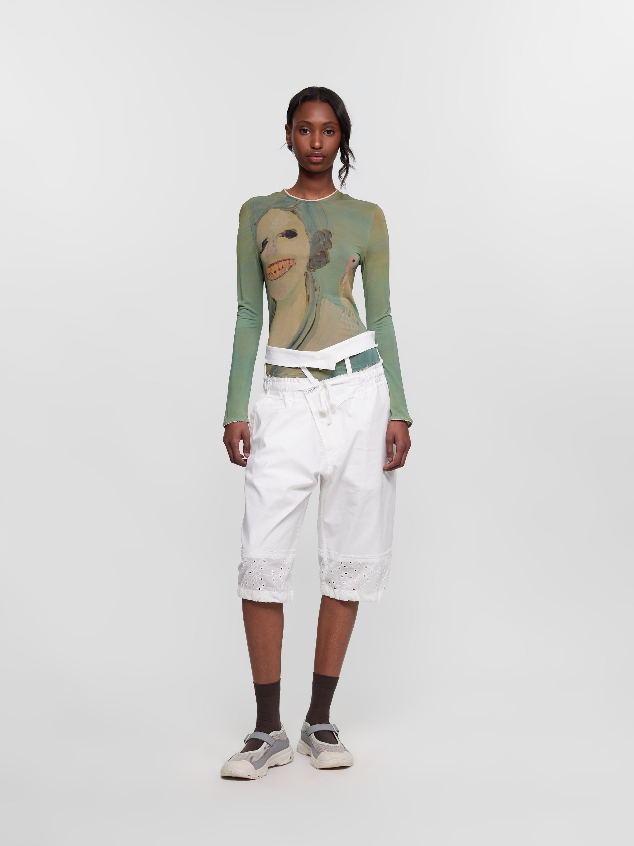 Baggy Cargo Shorts in White