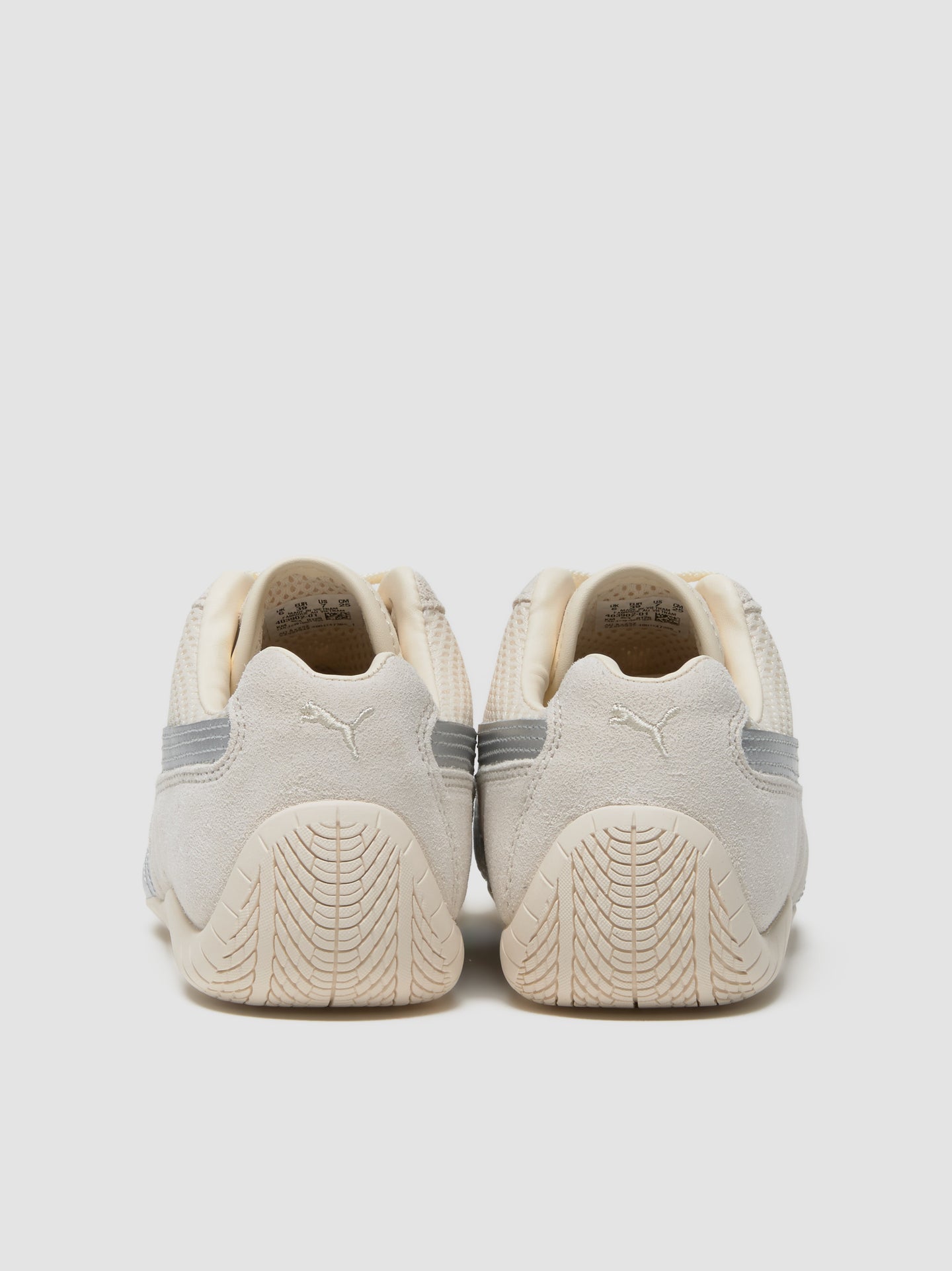 Speedcat Premium Sneaker in White & Metallic Silver