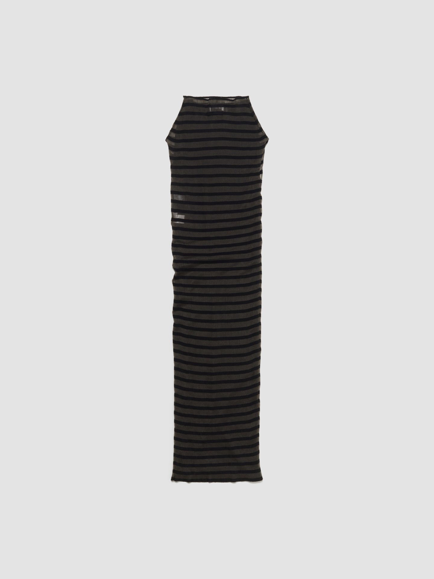 Long Viscose Mariniere Striped Dress in Black