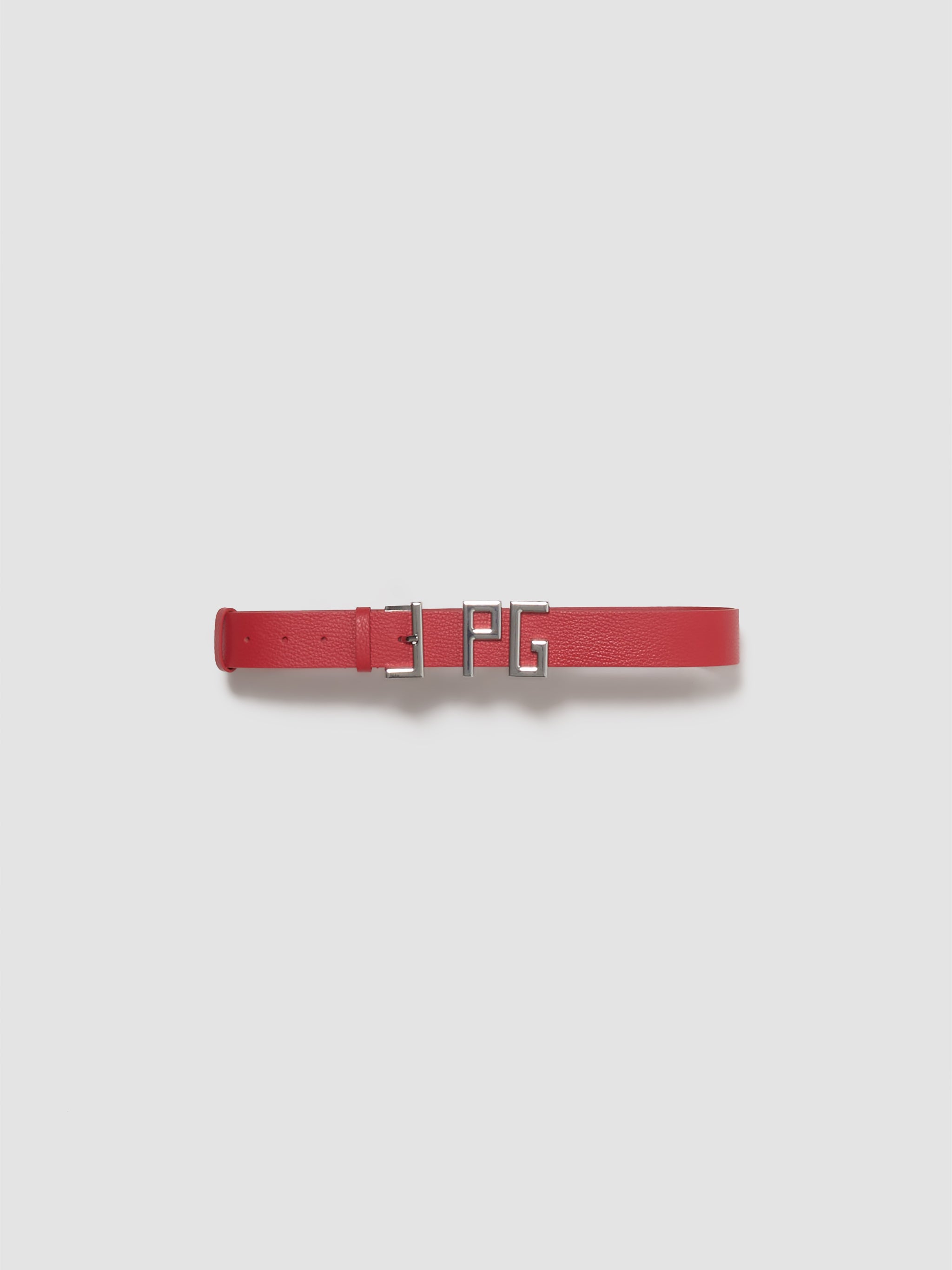 Leather JPG Belt in Red