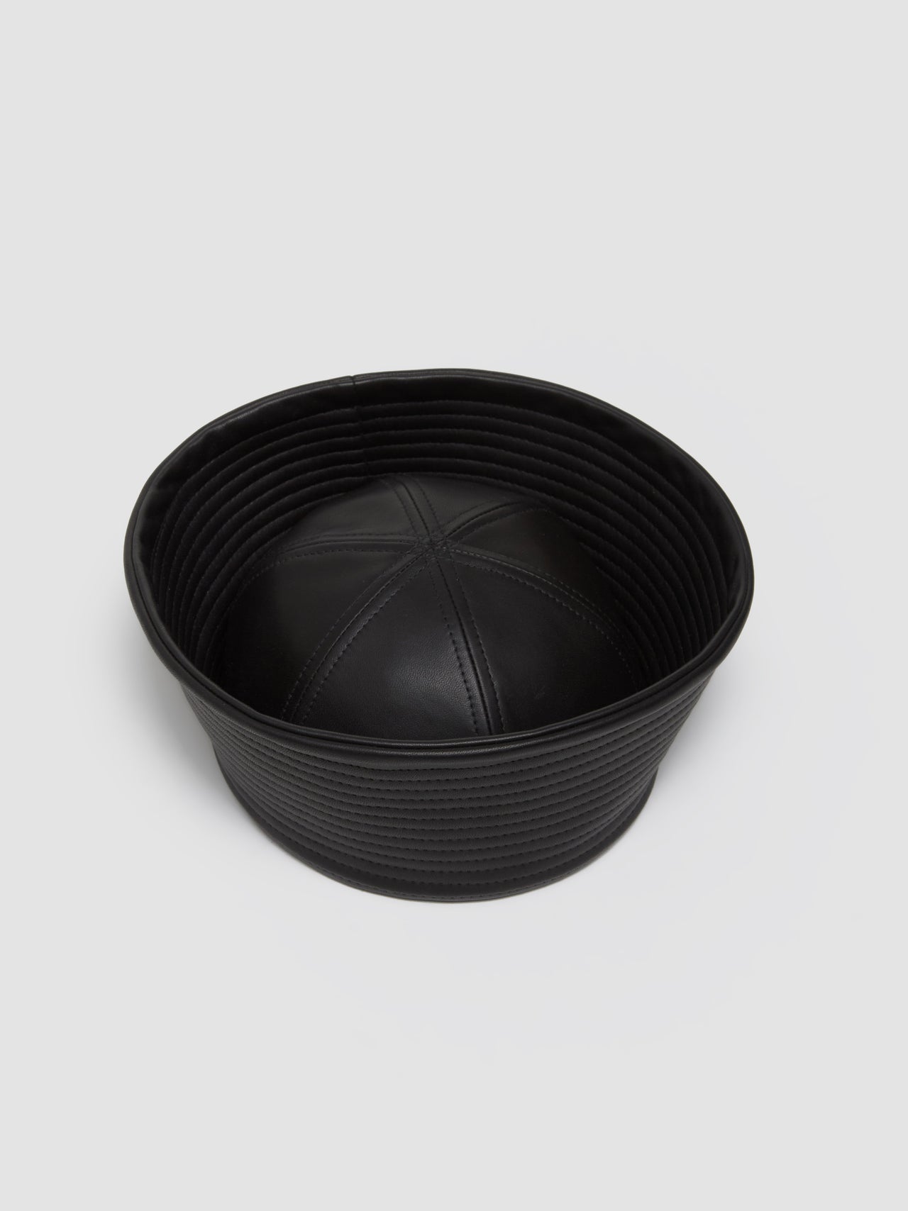 Leather Sailor Hat in Black