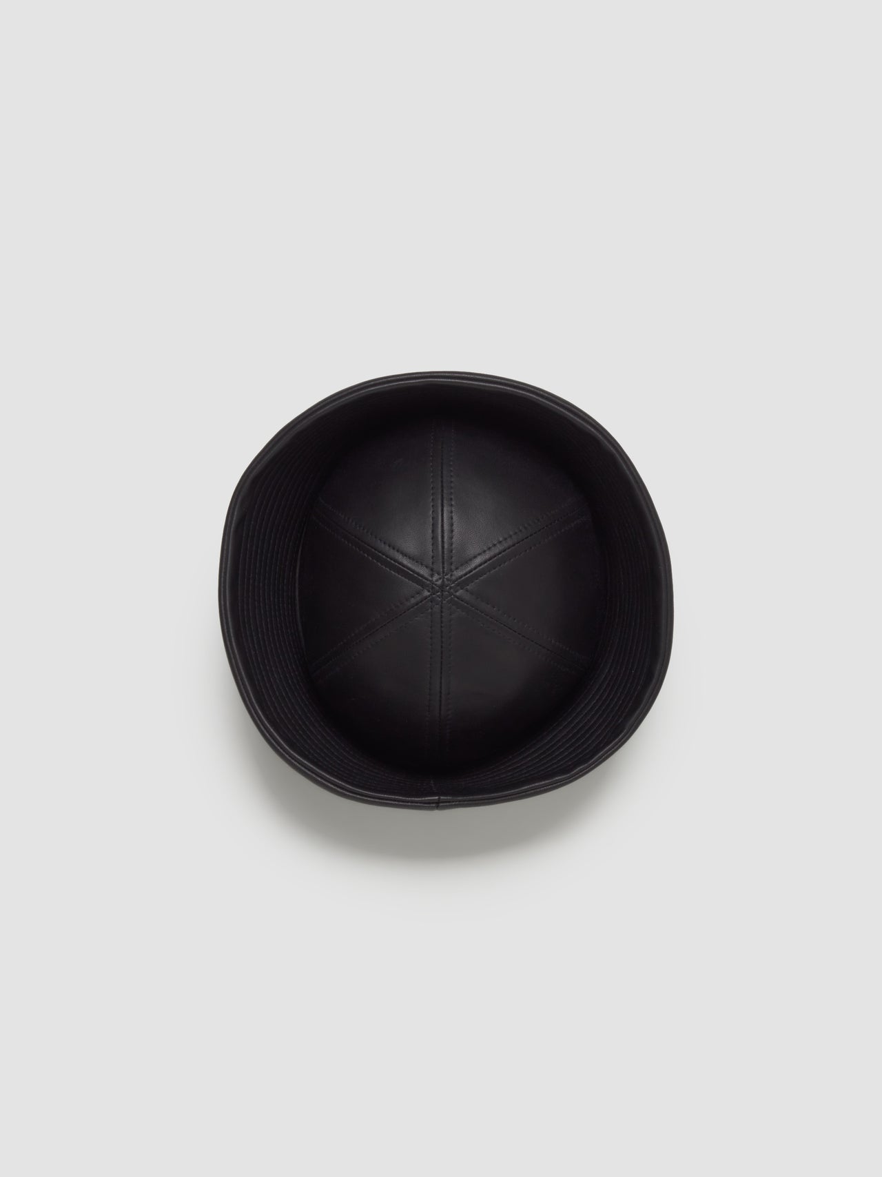 Leather Sailor Hat in Black