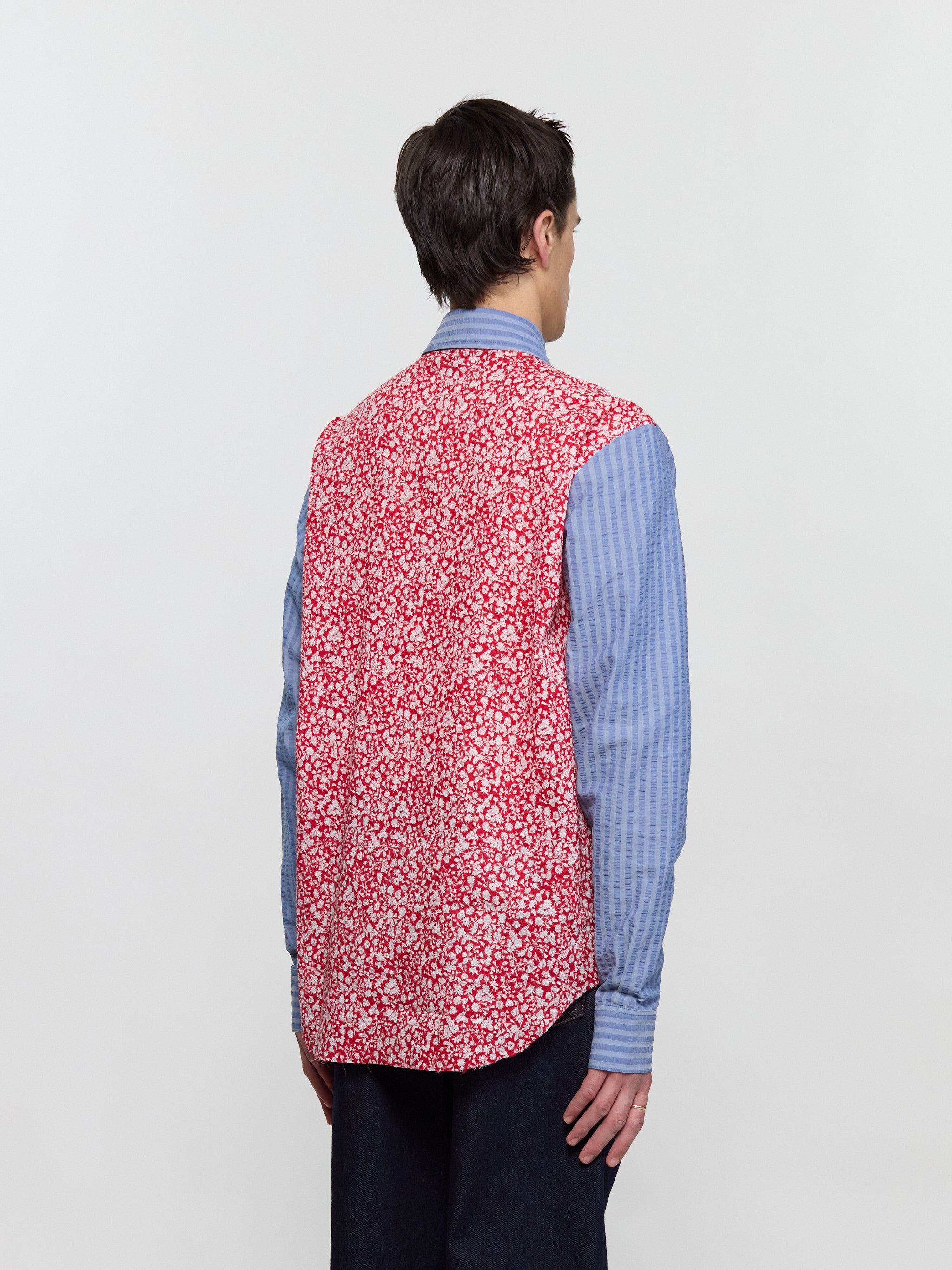 Patch & Slash Shirt in Blue & Multi