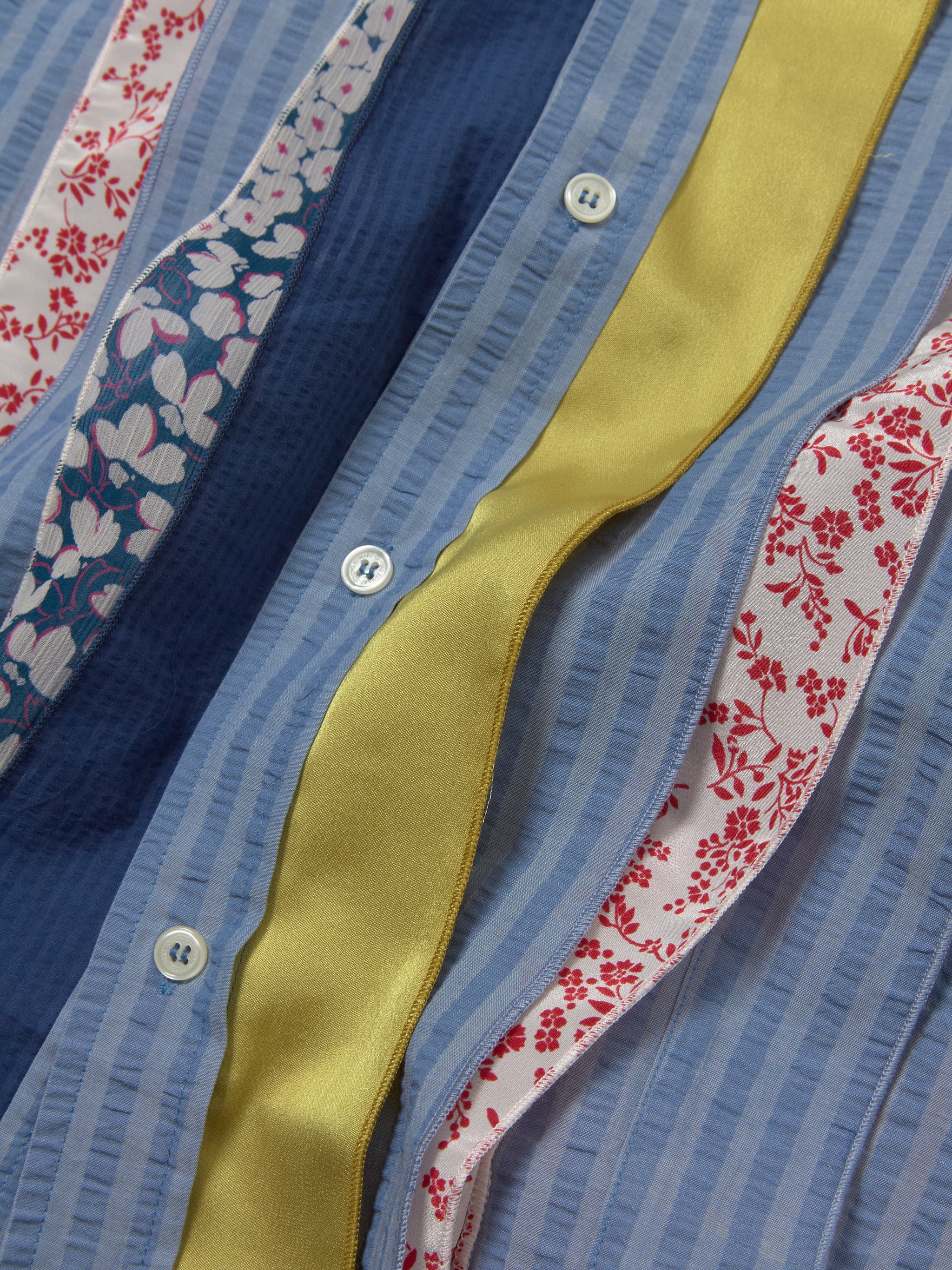 Patch & Slash Shirt in Blue & Multi