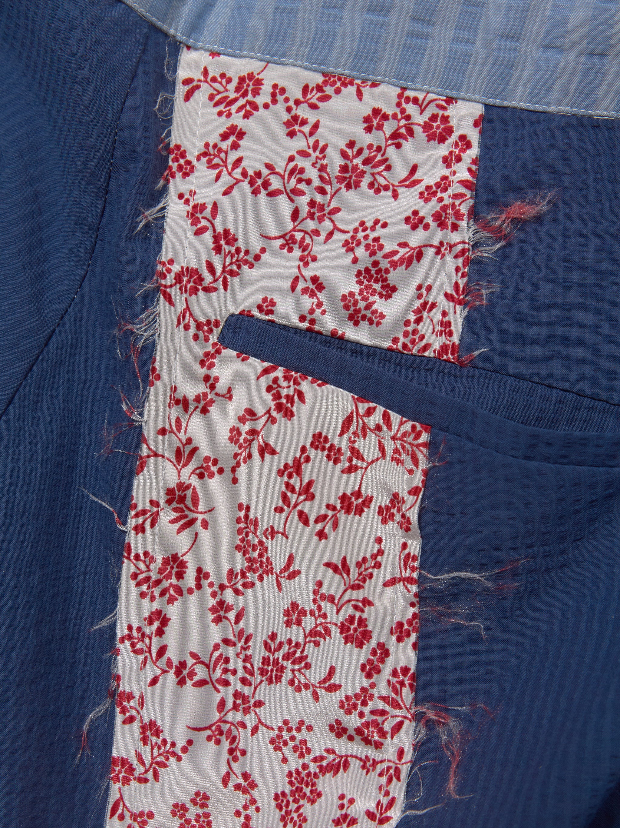 Patch & Slash Shorts in Blue & Multi