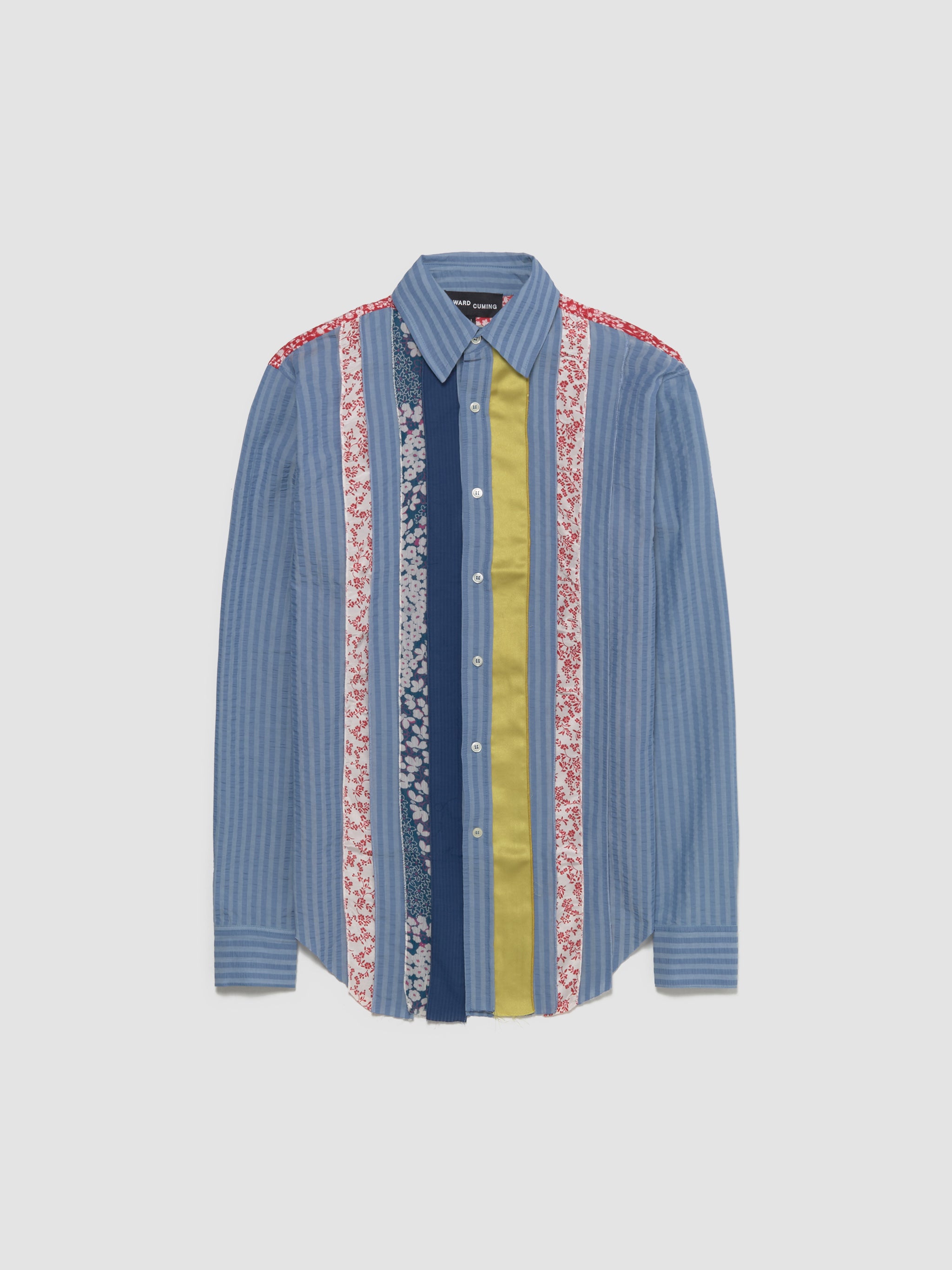 Patch & Slash Shirt in Blue & Multi