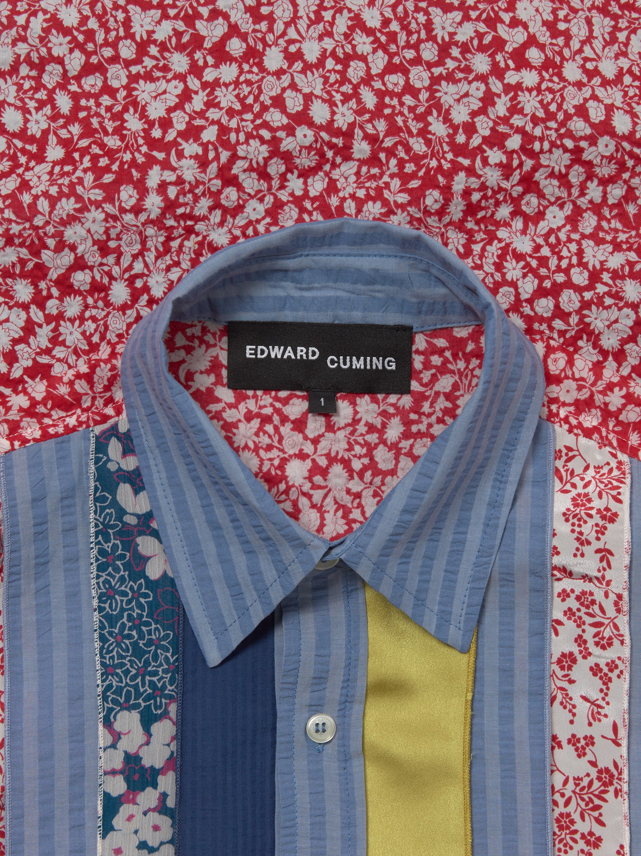 Patch & Slash Shirt in Blue & Multi