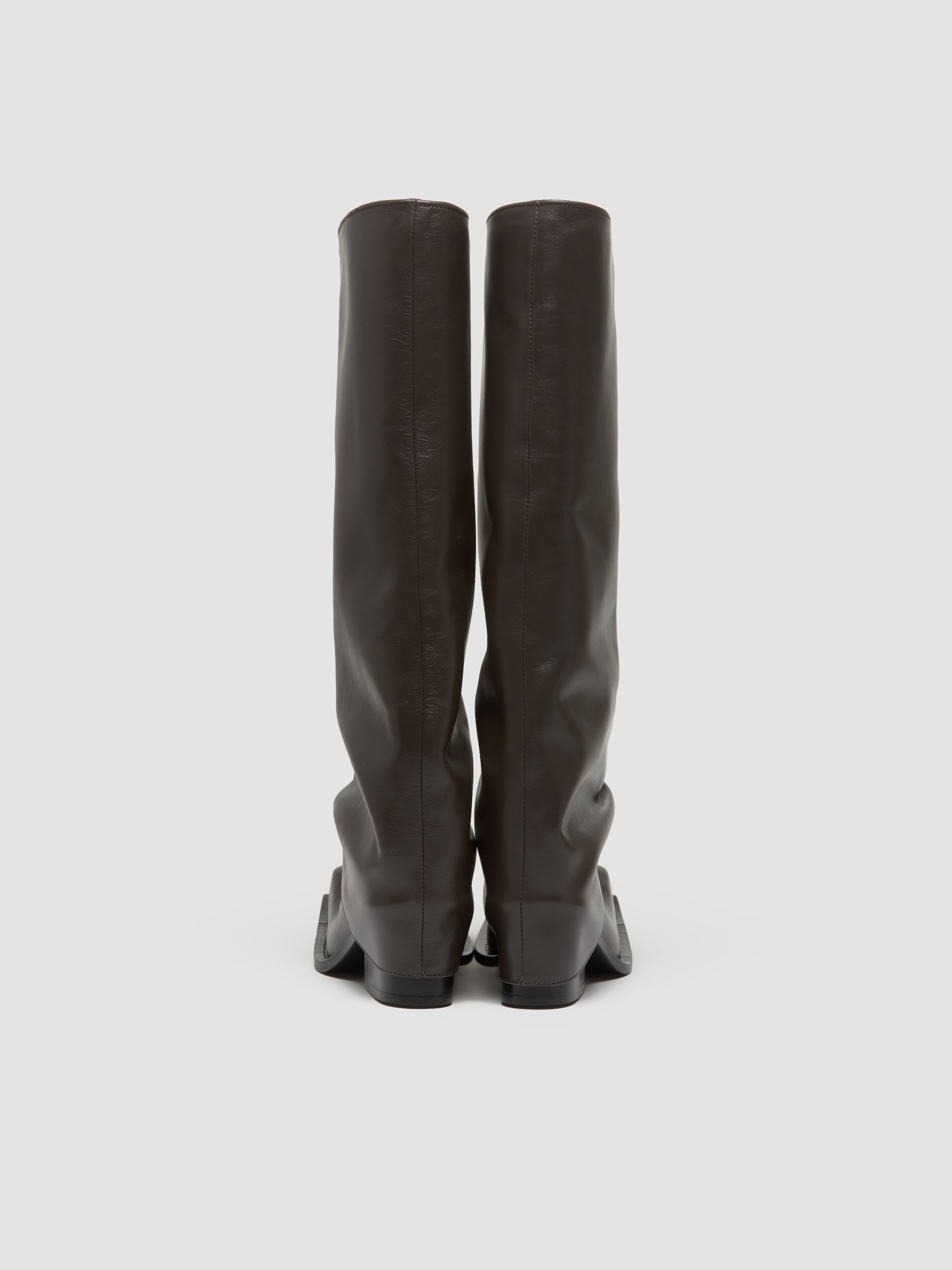 Havva Chunky Heel Trouser Boots in Chocolate Brown