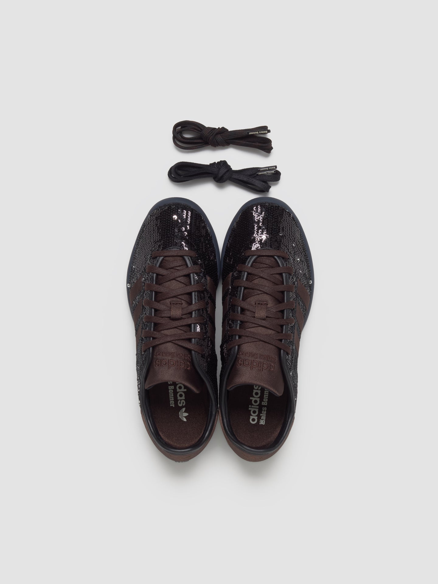 x Wales Bonner Karintha Sequin Sneaker in Dark Brown