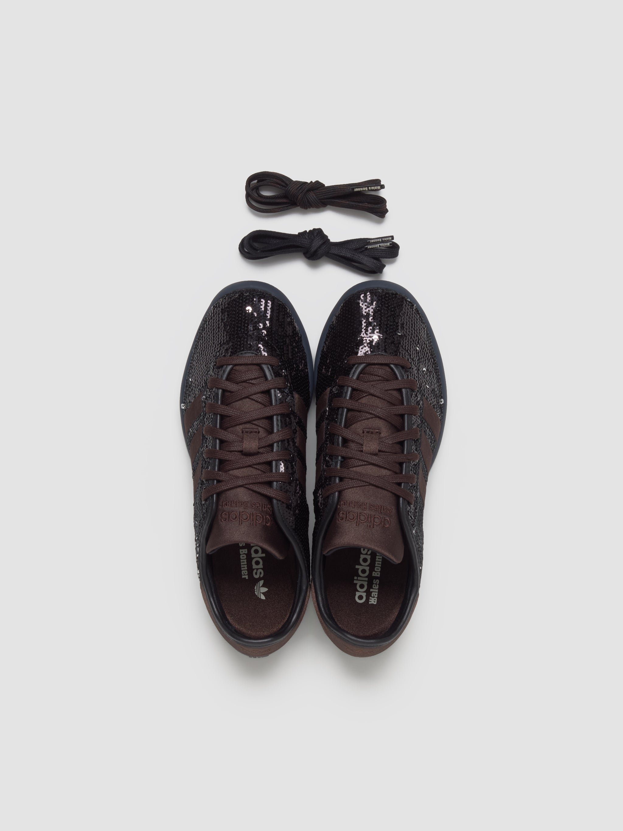 x Wales Bonner Karintha Sequin Sneaker in Dark Brown