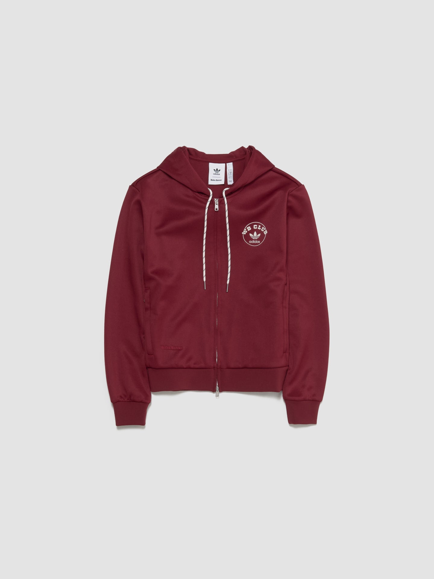 x Wales Bonner Track Zip Hoodie in Burgundy