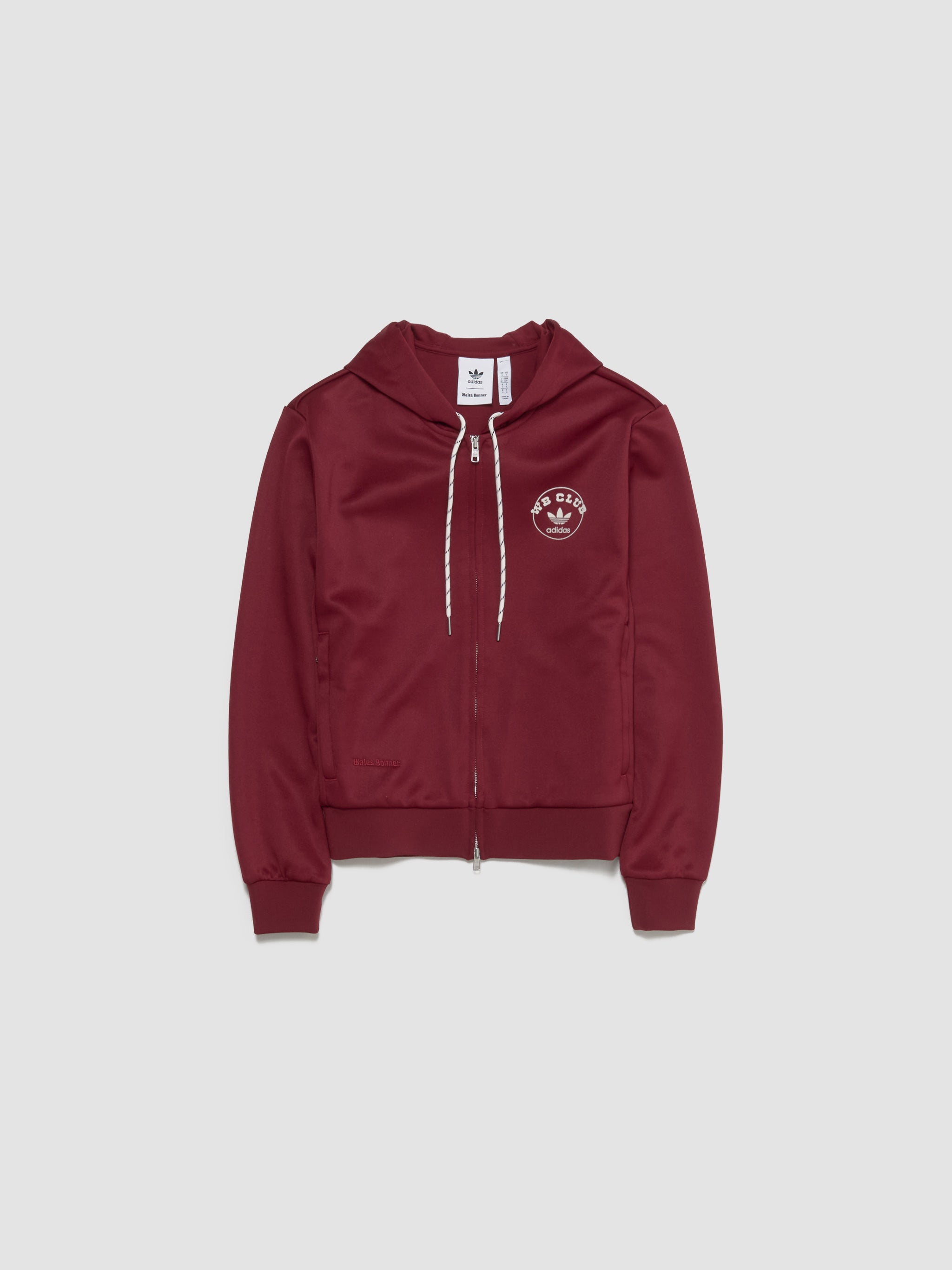 x Wales Bonner Track Zip Hoodie in Burgundy