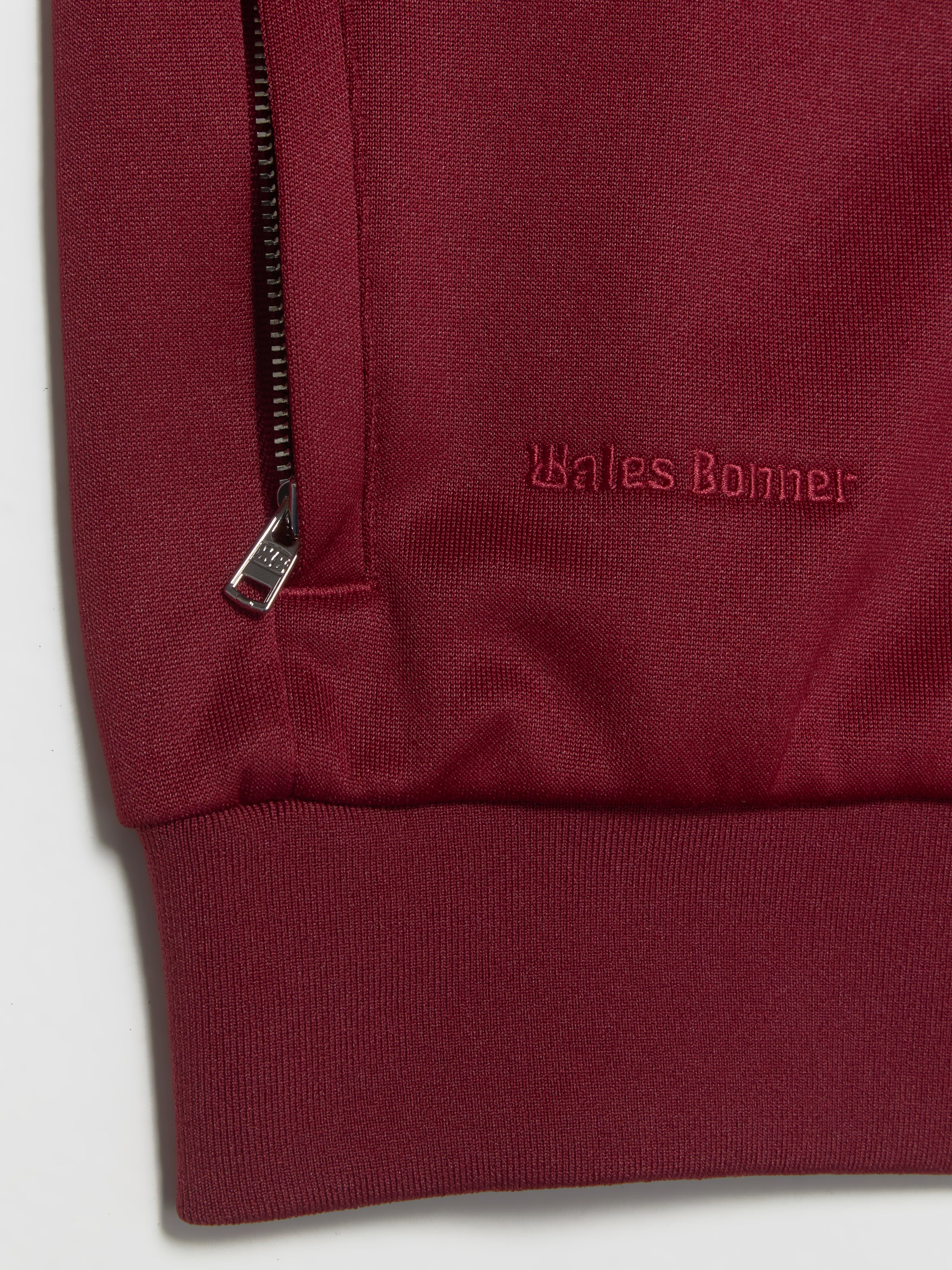 x Wales Bonner Track Zip Hoodie in Burgundy
