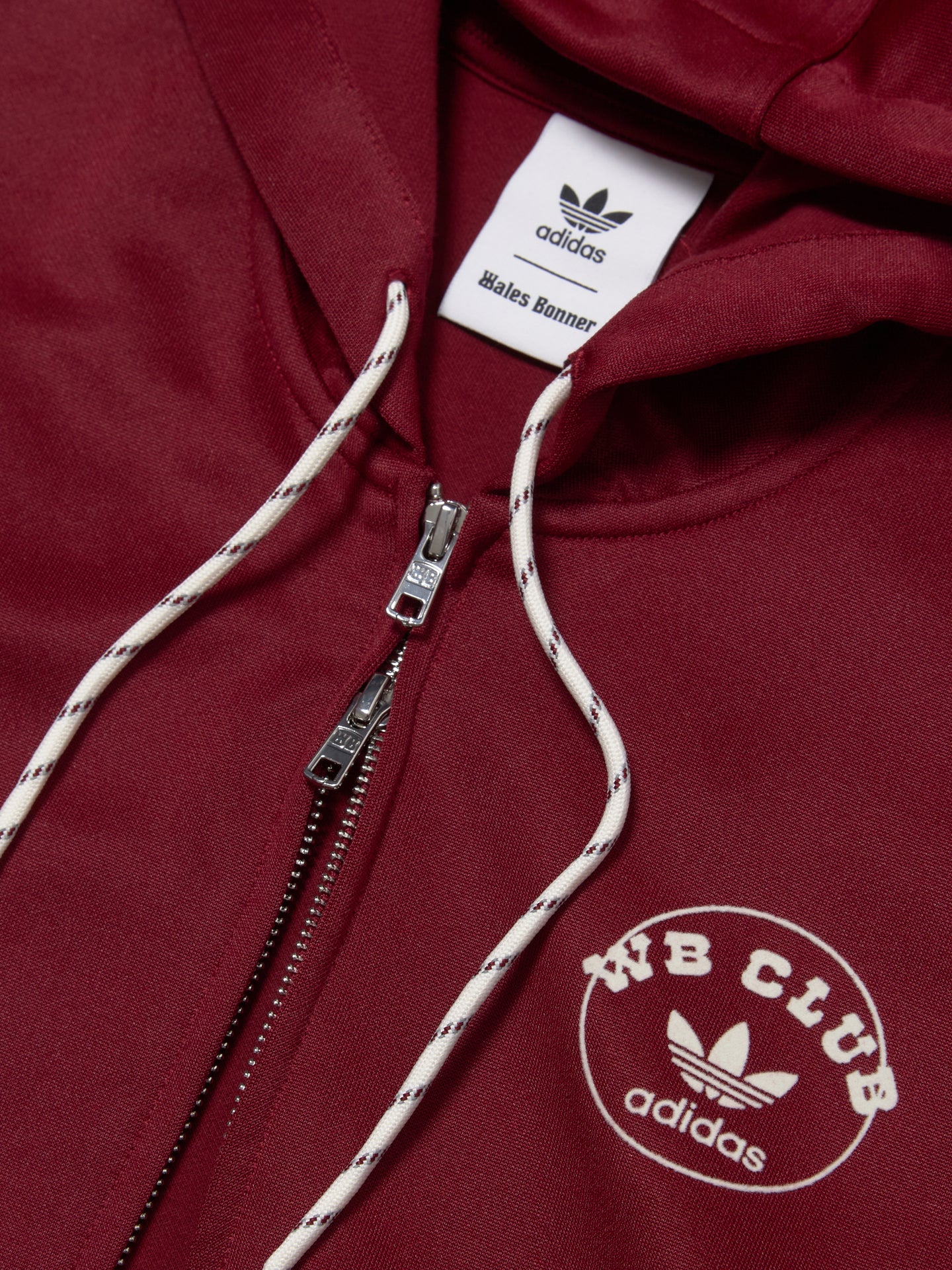 x Wales Bonner Track Zip Hoodie in Burgundy
