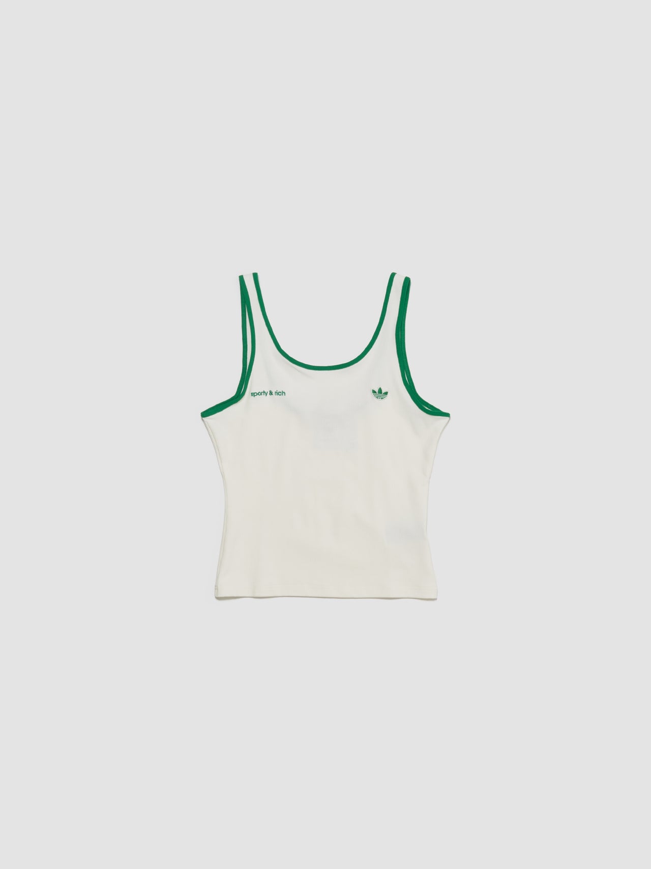 x Sporty & Rich Tank Top in Off White & Green