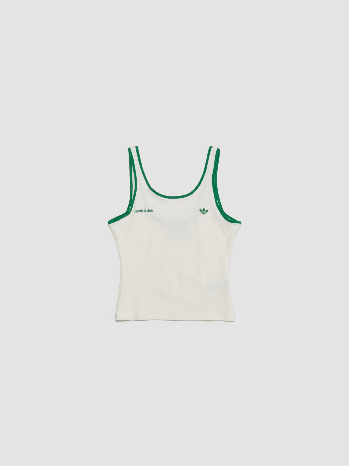 x Sporty & Rich Tank Top in Off White & Green
